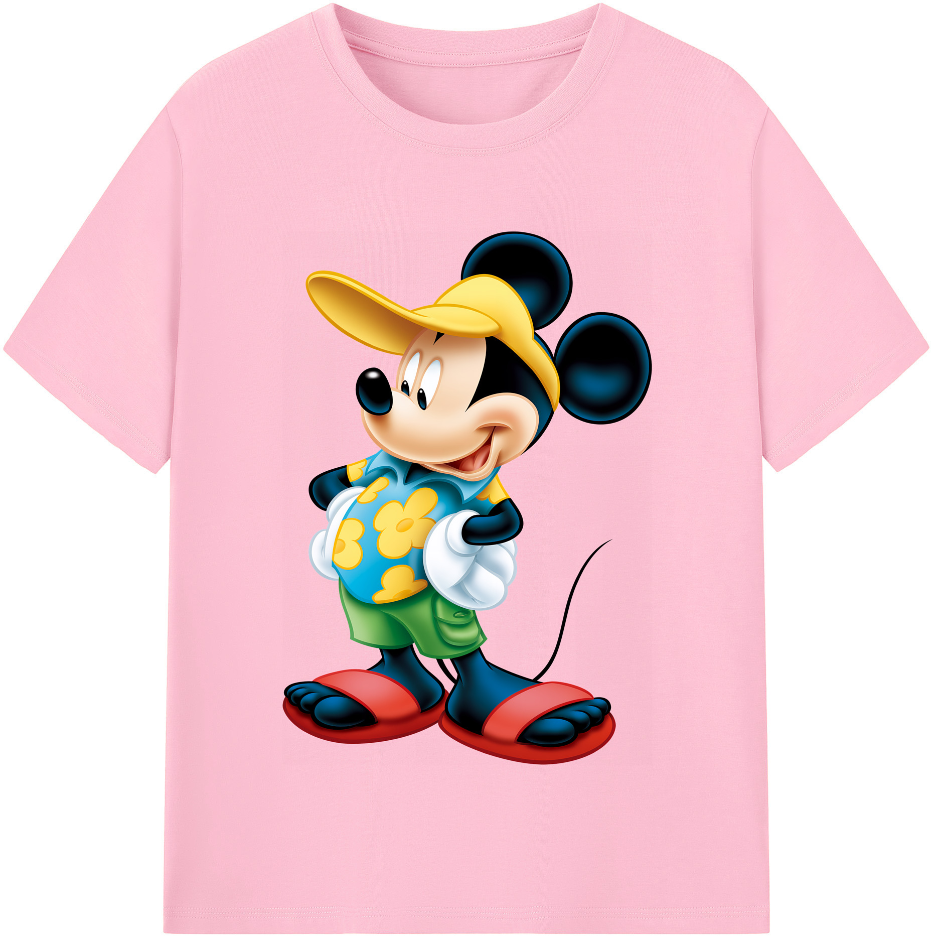 （画像用） ミッキーマウス Mickey Mouse 綿100％半袖Tシャツ（フロントプリント）