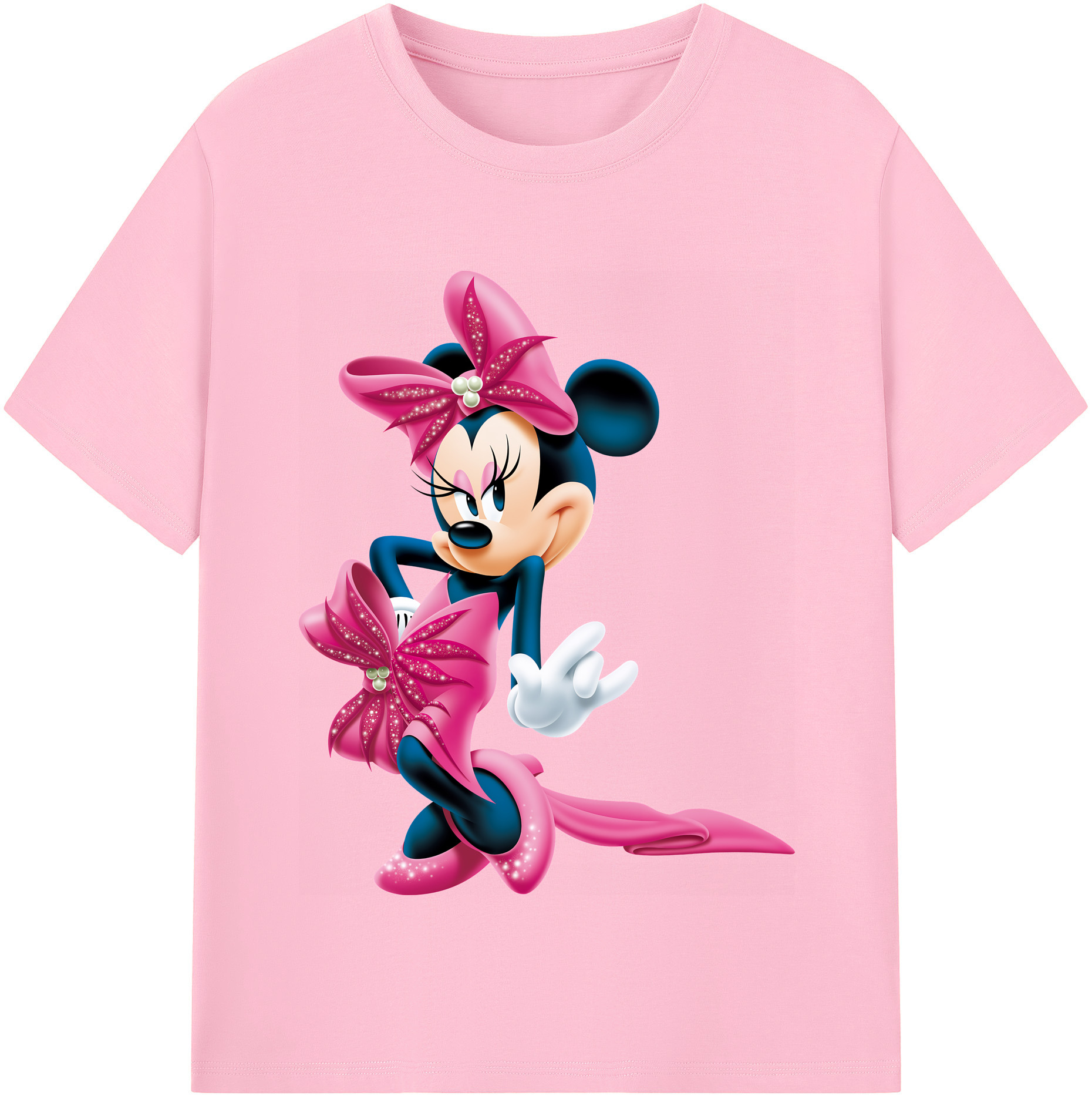（画像用） ミッキーマウス Mickey Mouse 綿100％半袖Tシャツ（フロントプリント）