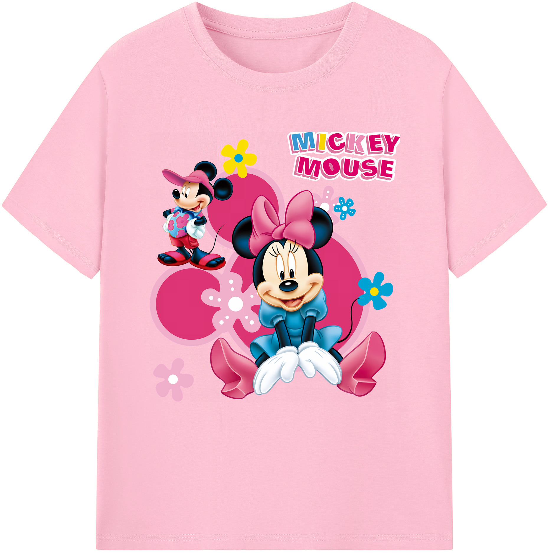 （画像用） ミッキーマウス Mickey Mouse 綿100％半袖Tシャツ（フロントプリント）