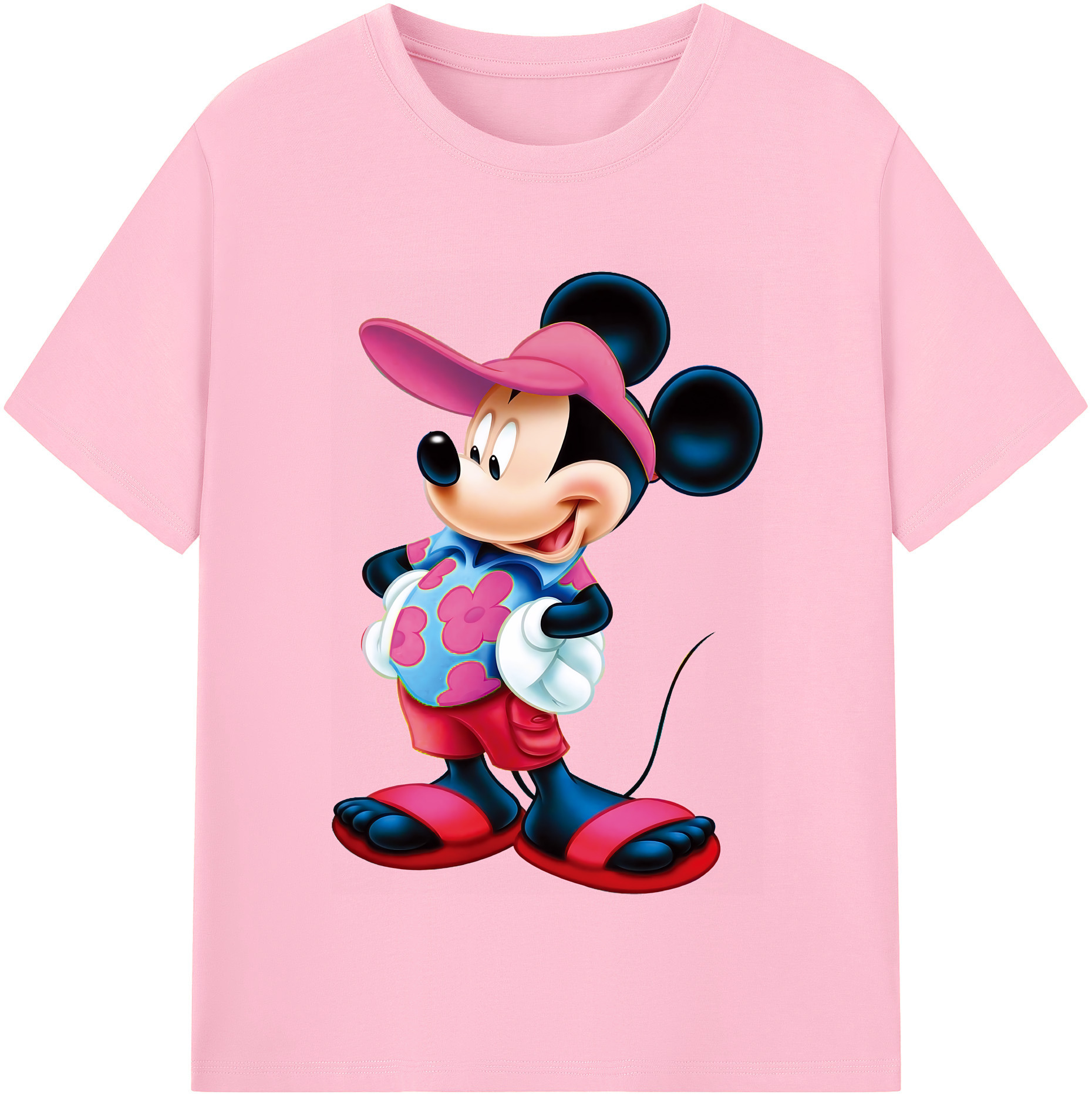（画像用） ミッキーマウス Mickey Mouse 綿100％半袖Tシャツ（フロントプリント）