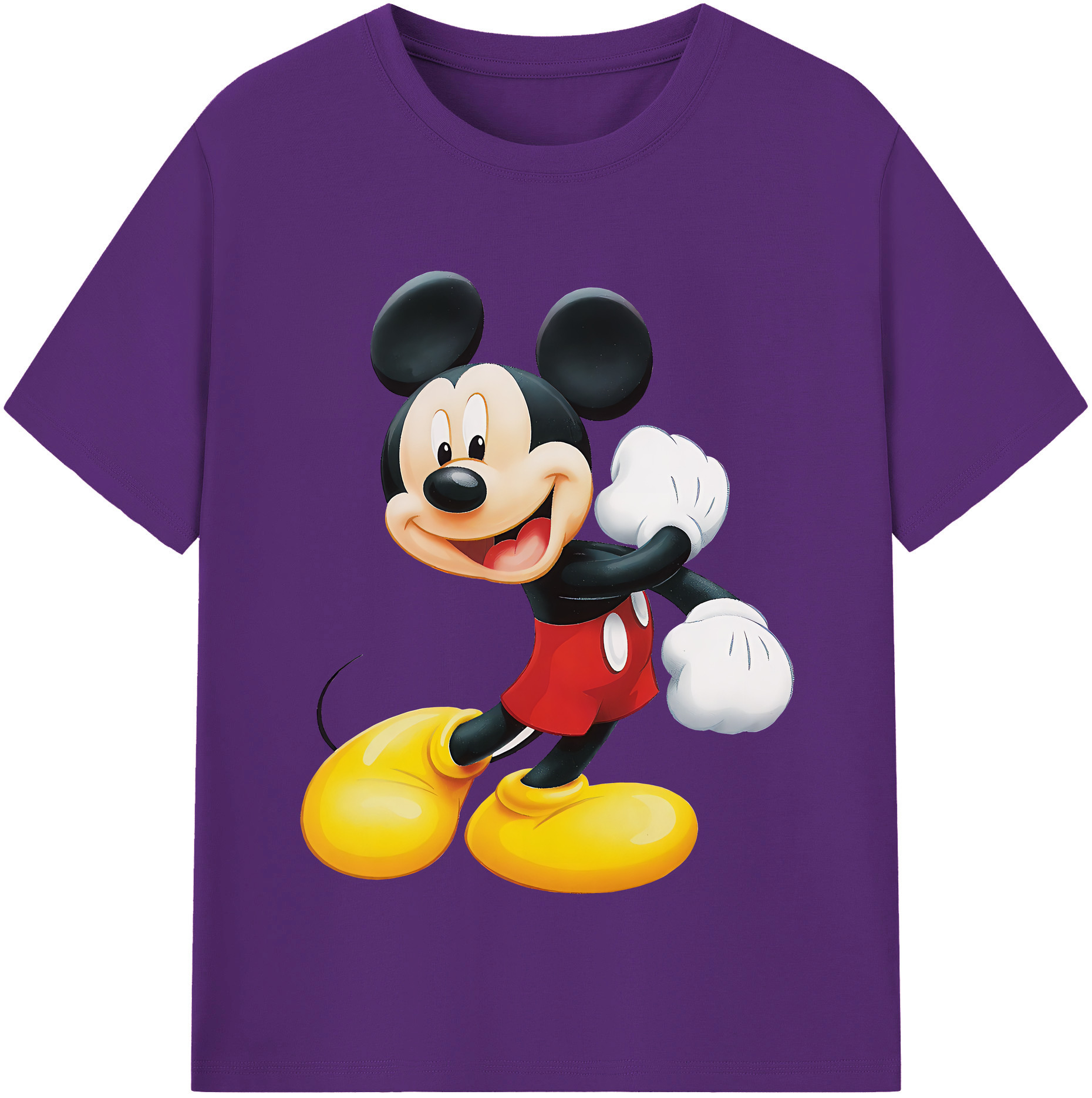 （画像用） ミッキーマウス Mickey Mouse 綿100％半袖Tシャツ（フロントプリント）