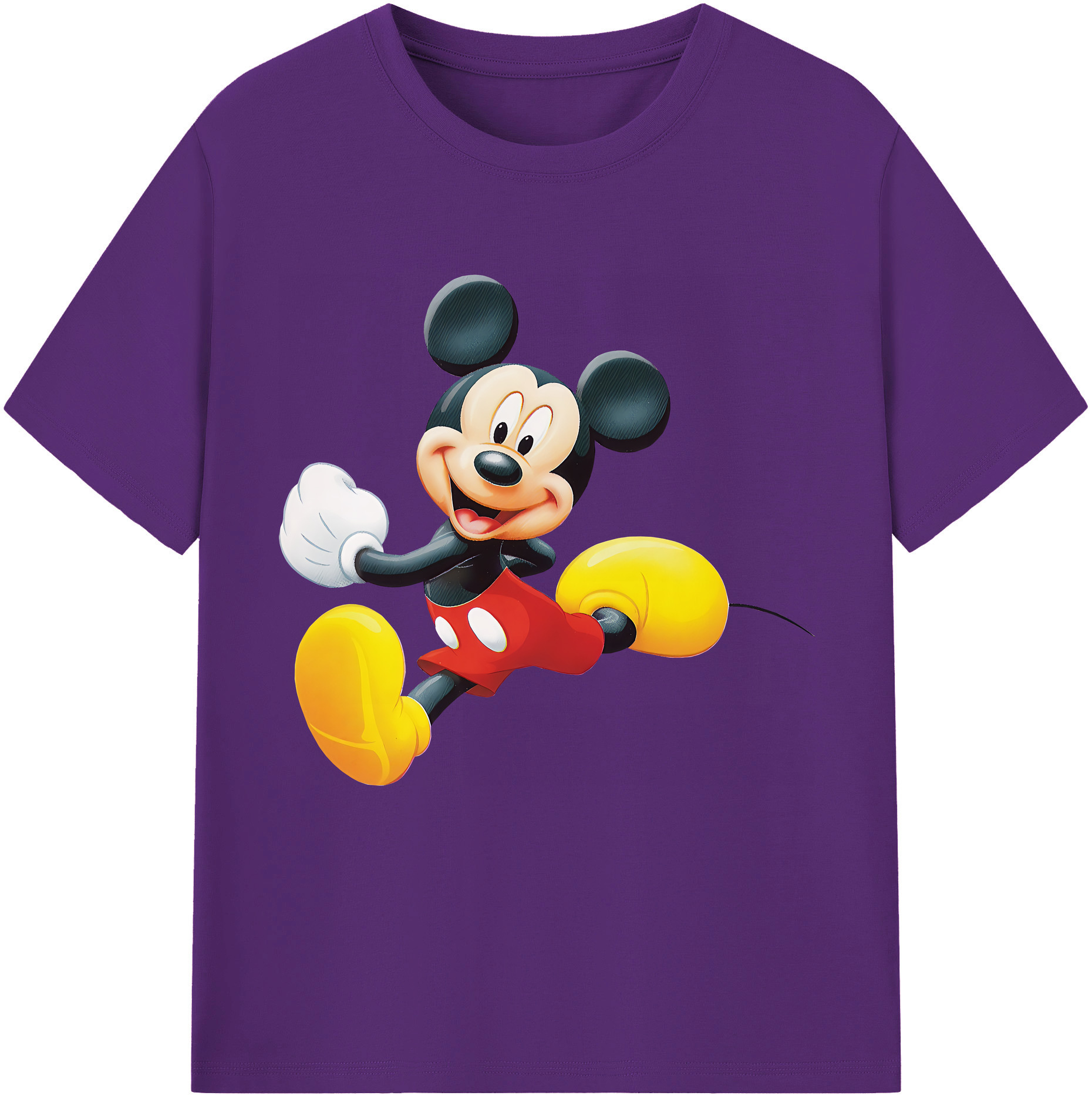 （画像用） ミッキーマウス Mickey Mouse 綿100％半袖Tシャツ（フロントプリント）