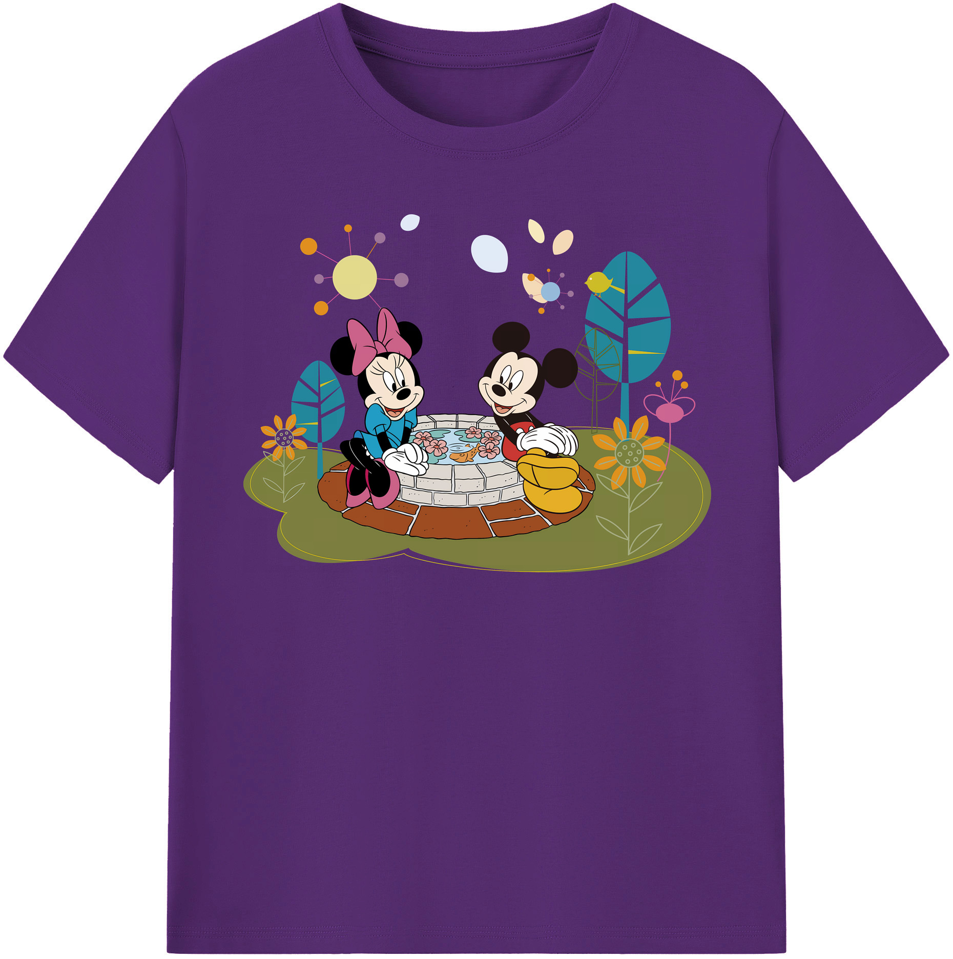 （画像用） ミッキーマウス Mickey Mouse 綿100％半袖Tシャツ（フロントプリント）