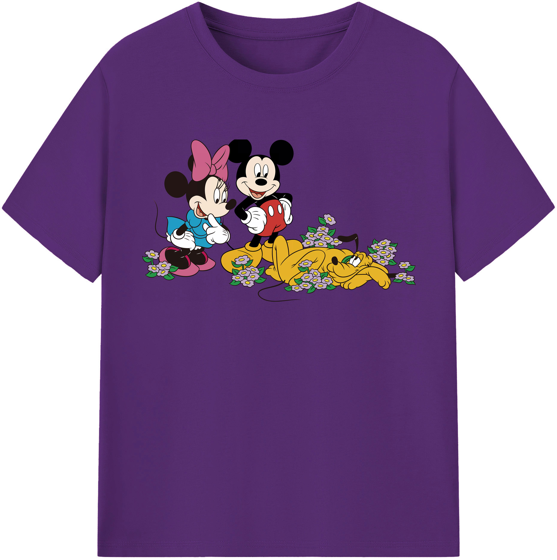 （画像用） ミッキーマウス Mickey Mouse 綿100％半袖Tシャツ（フロントプリント）
