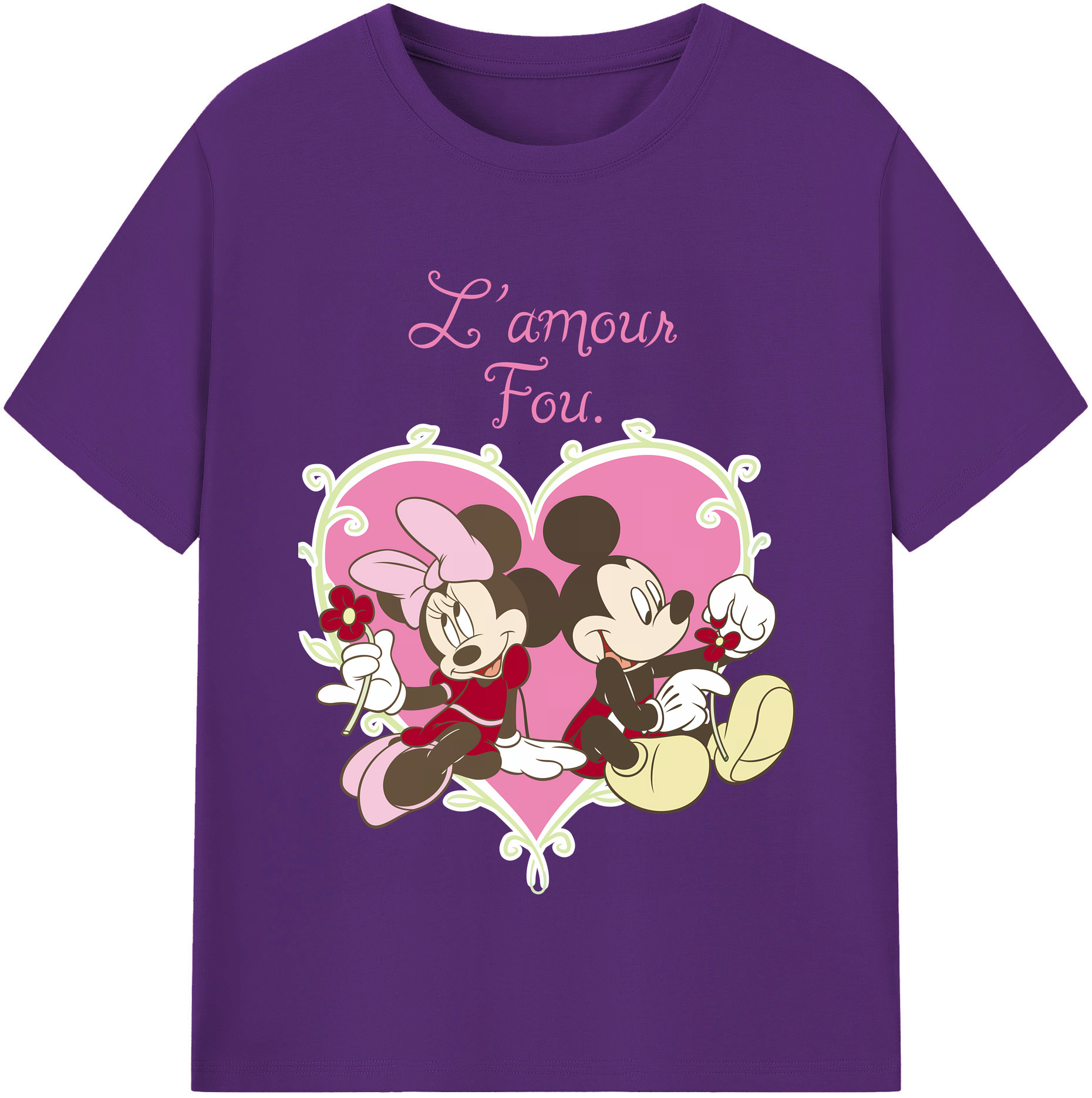 （画像用） ミッキーマウス Mickey Mouse 綿100％半袖Tシャツ（フロントプリント）