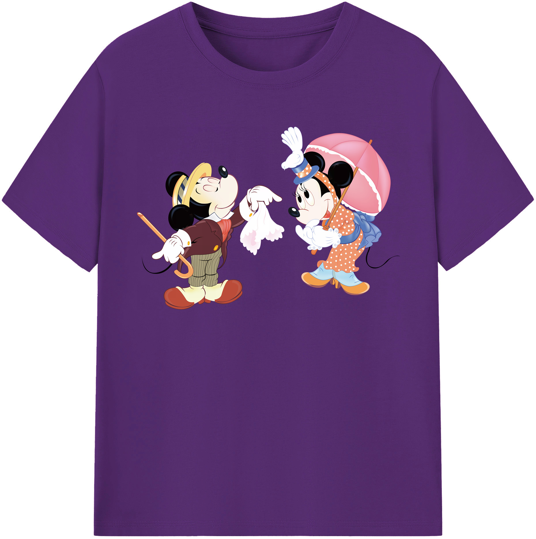 （画像用） ミッキーマウス Mickey Mouse 綿100％半袖Tシャツ（フロントプリント）