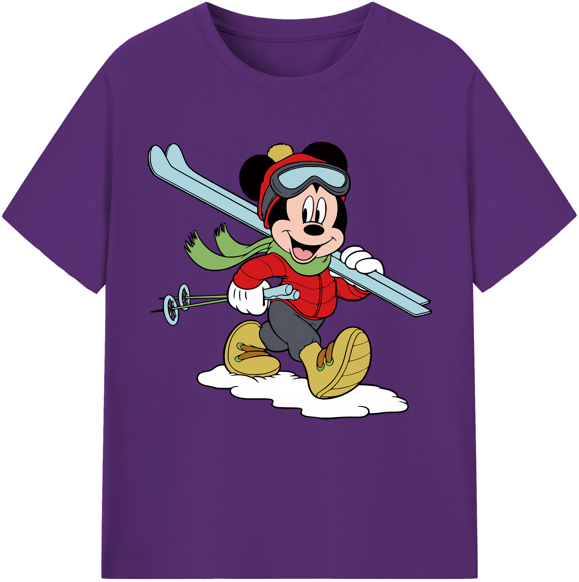 （画像用） ミッキーマウス Mickey Mouse 綿100％半袖Tシャツ（フロントプリント）