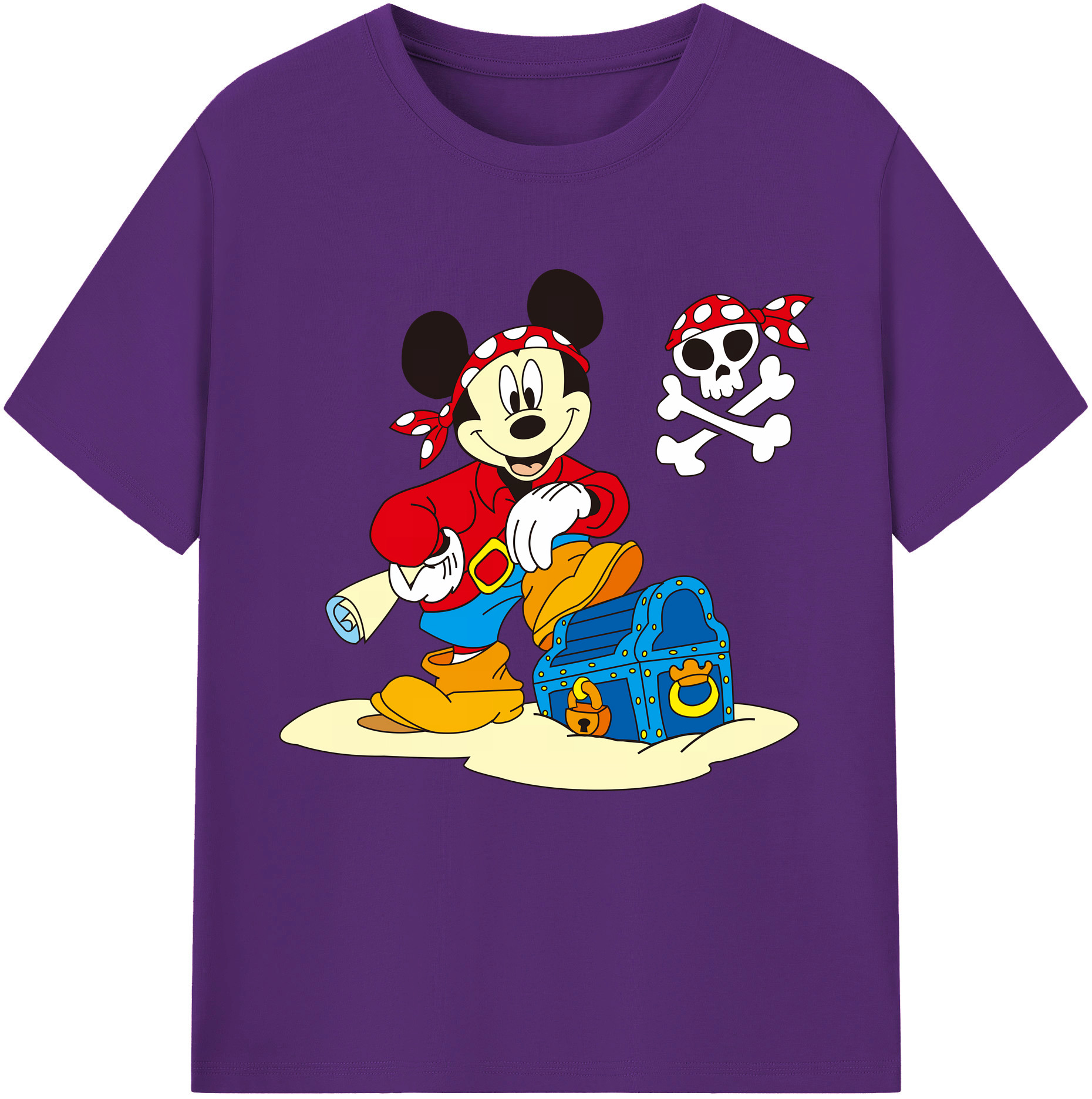 （画像用） ミッキーマウス Mickey Mouse 綿100％半袖Tシャツ（フロントプリント）