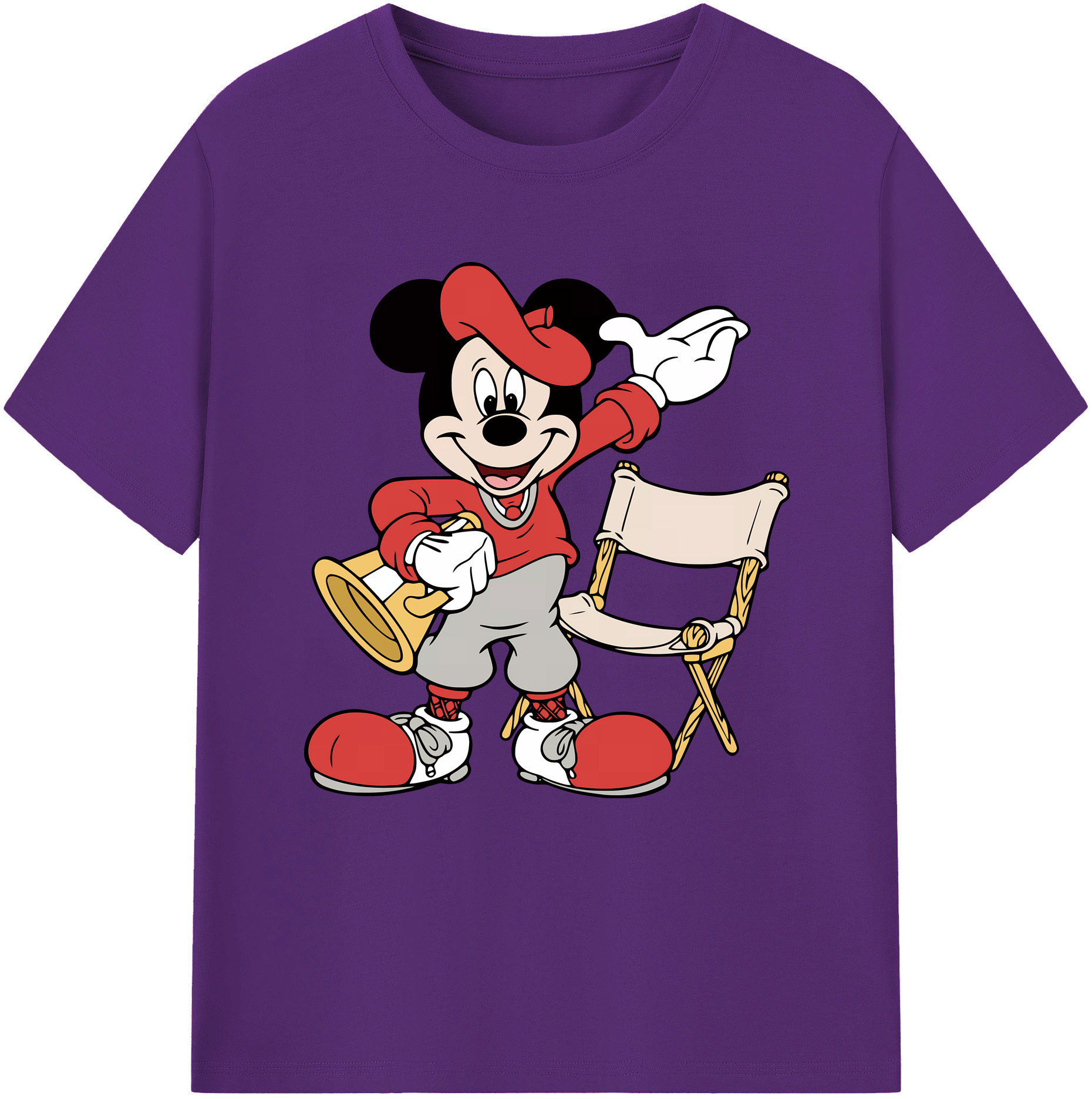 （画像用） ミッキーマウス Mickey Mouse 綿100％半袖Tシャツ（フロントプリント）