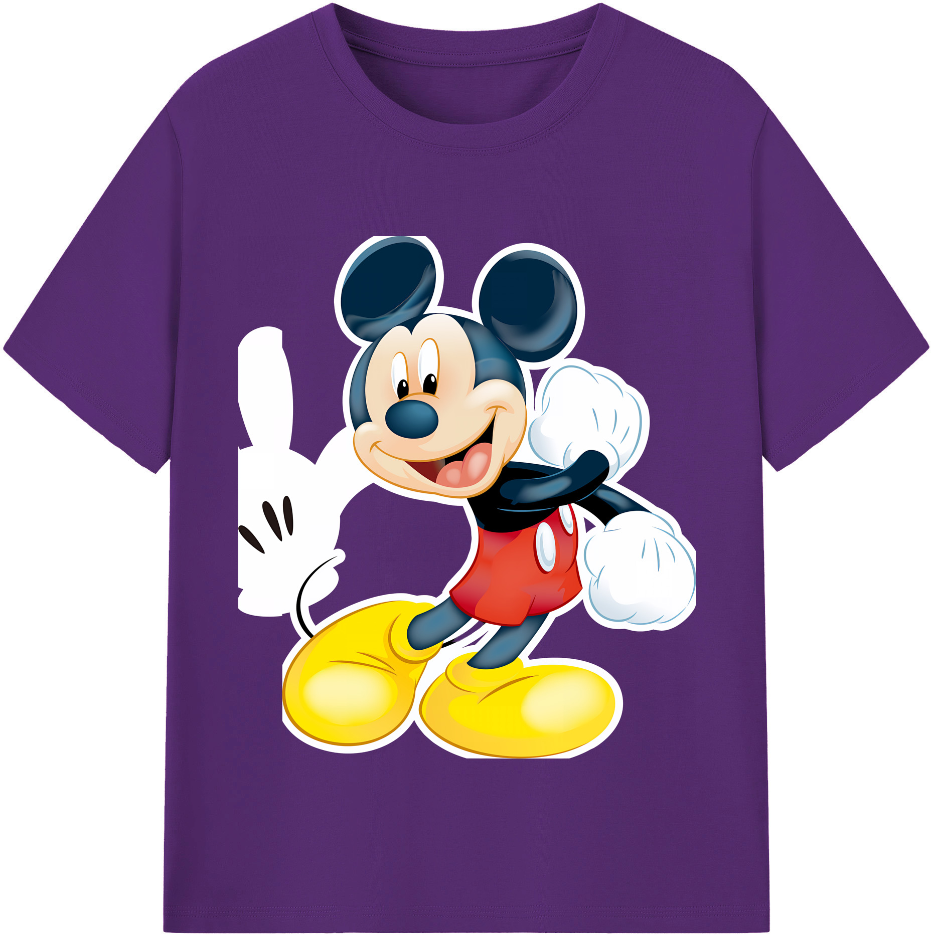 （画像用） ミッキーマウス Mickey Mouse 綿100％半袖Tシャツ（フロントプリント）