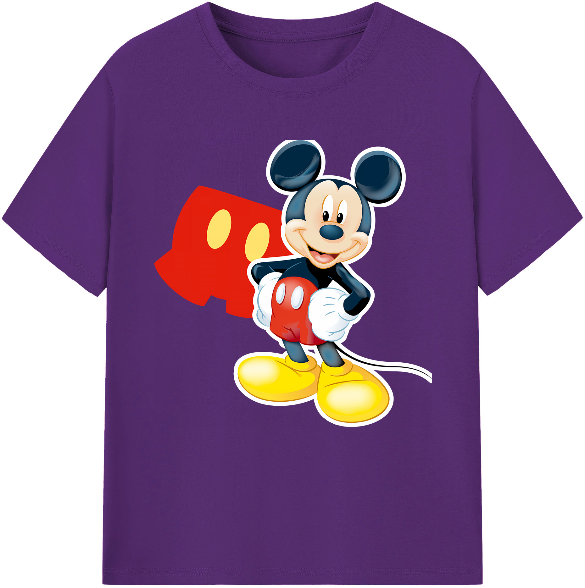 （画像用） ミッキーマウス Mickey Mouse 綿100％半袖Tシャツ（フロントプリント）