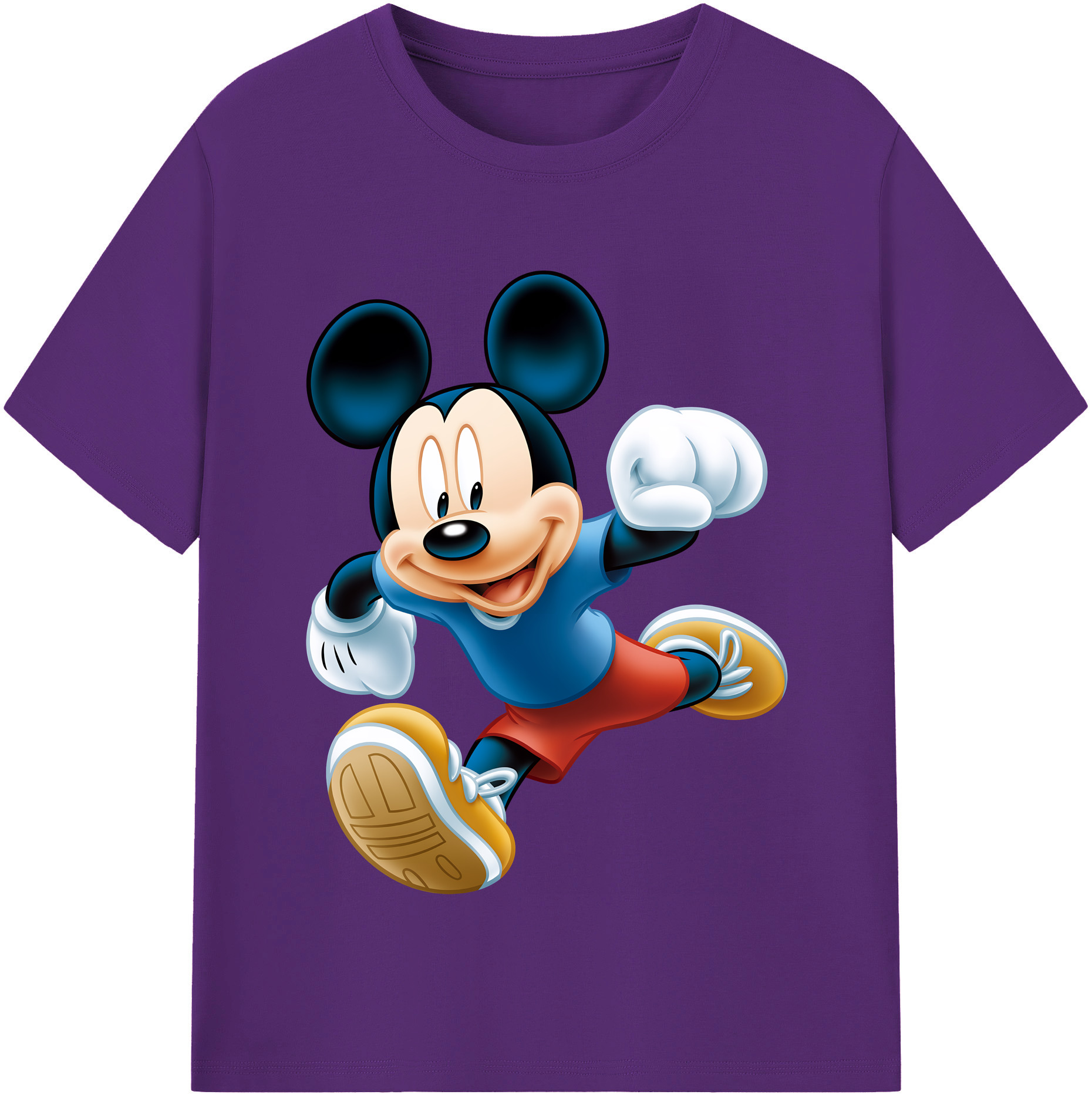 （画像用） ミッキーマウス Mickey Mouse 綿100％半袖Tシャツ（フロントプリント）