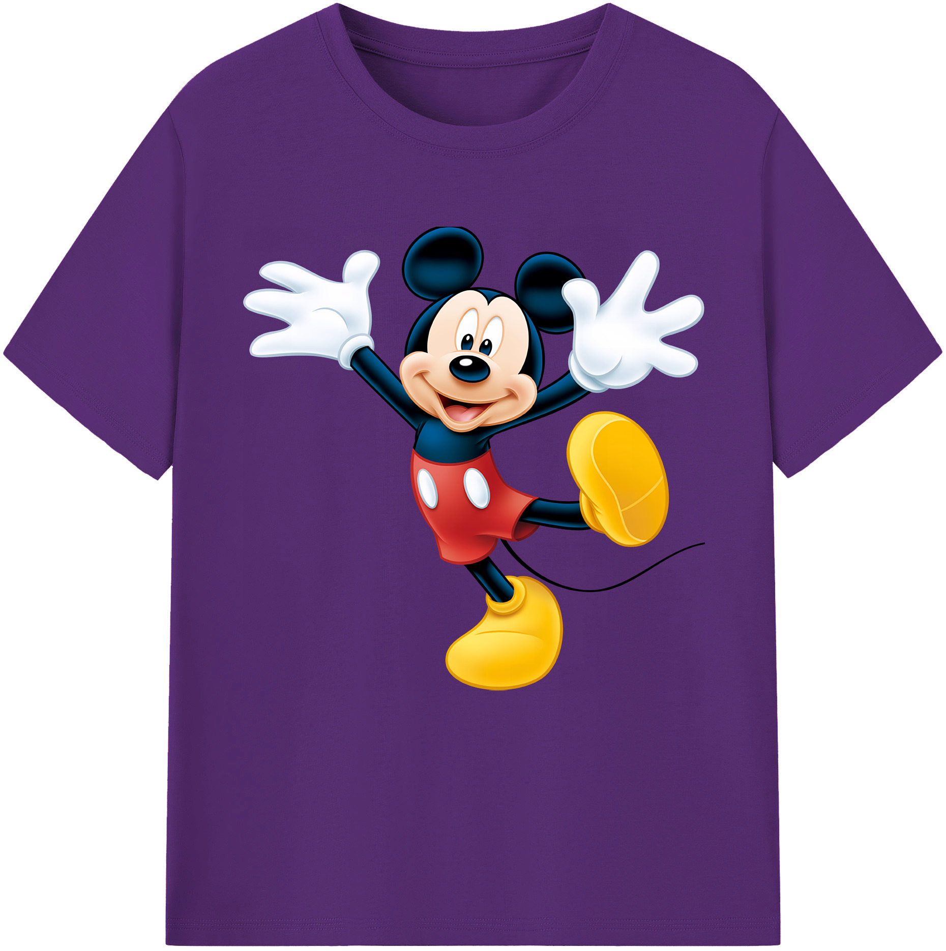 （画像用） ミッキーマウス Mickey Mouse 綿100％半袖Tシャツ（フロントプリント）