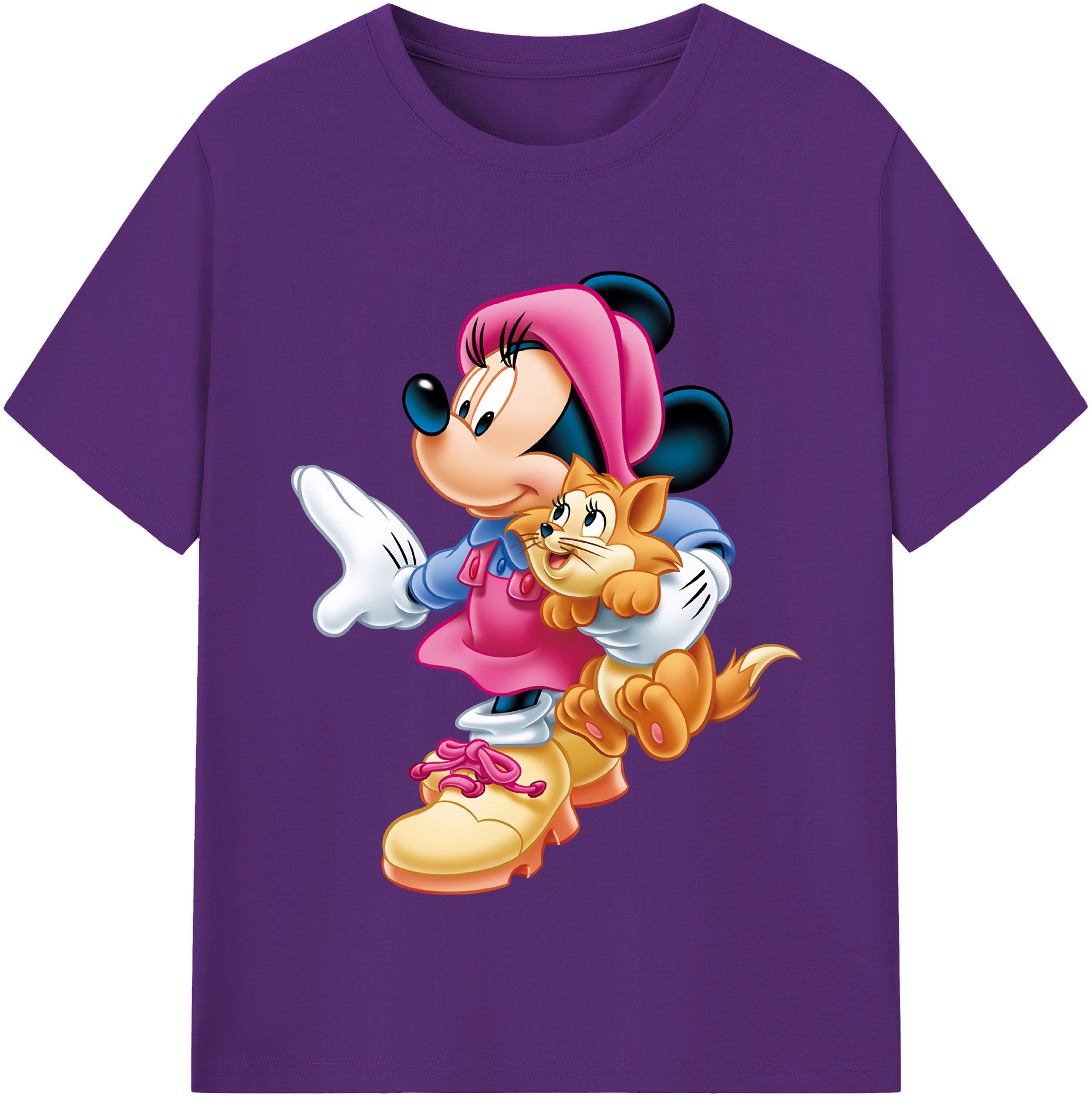 （画像用） ミッキーマウス Mickey Mouse 綿100％半袖Tシャツ（フロントプリント）