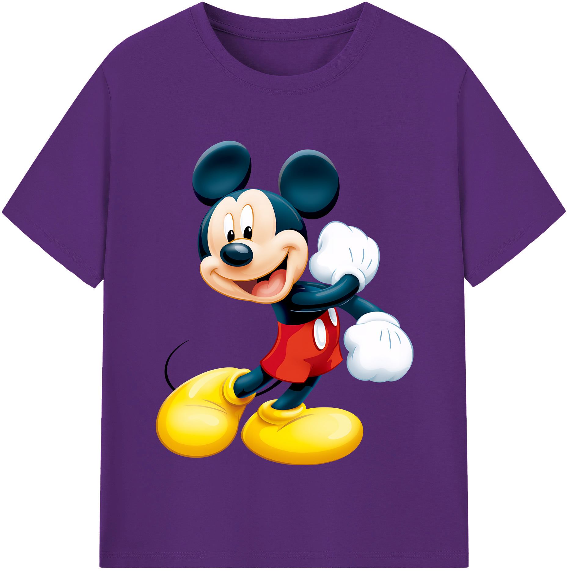 （画像用） ミッキーマウス Mickey Mouse 綿100％半袖Tシャツ（フロントプリント）