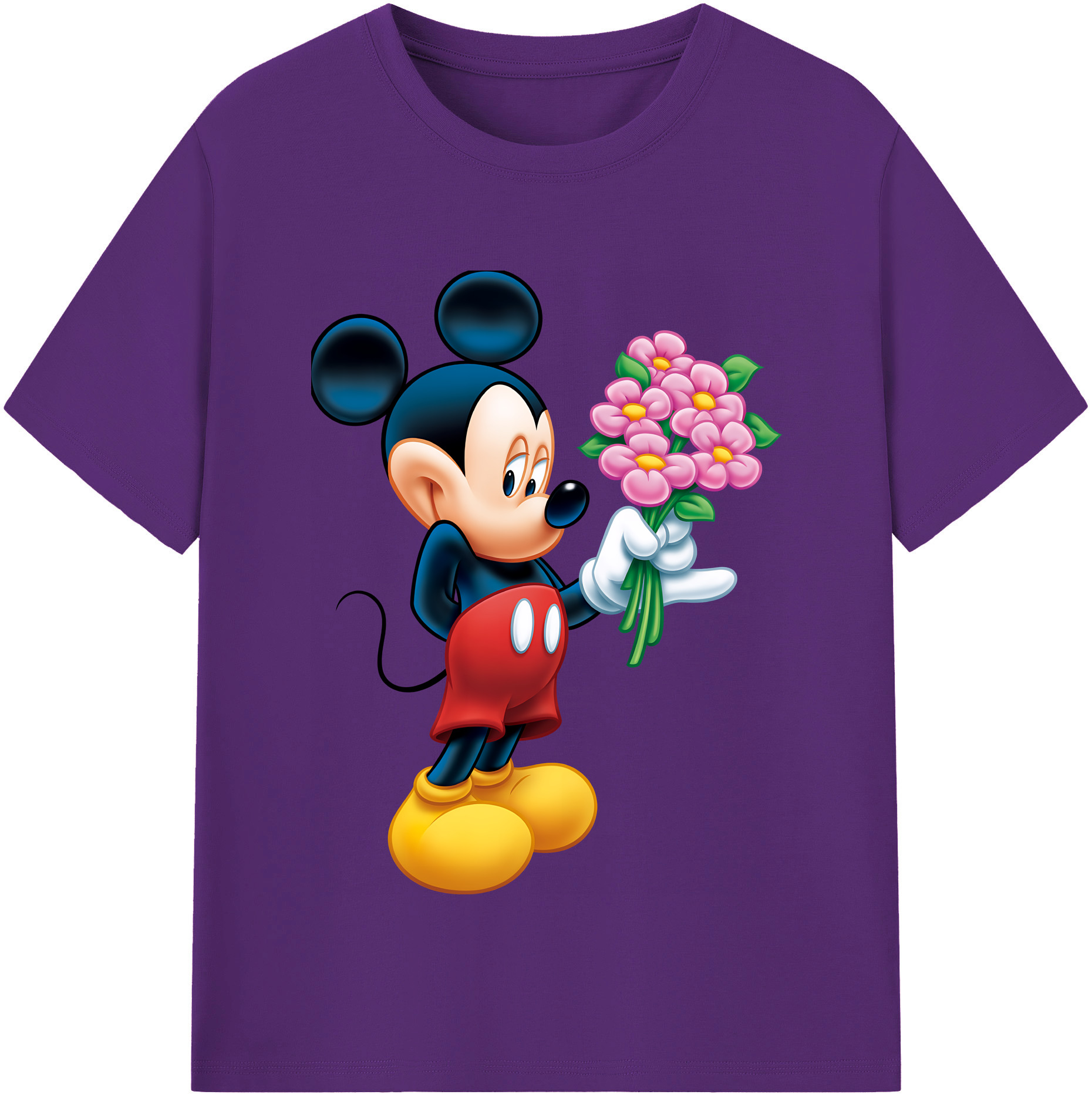 （画像用） ミッキーマウス Mickey Mouse 綿100％半袖Tシャツ（フロントプリント）