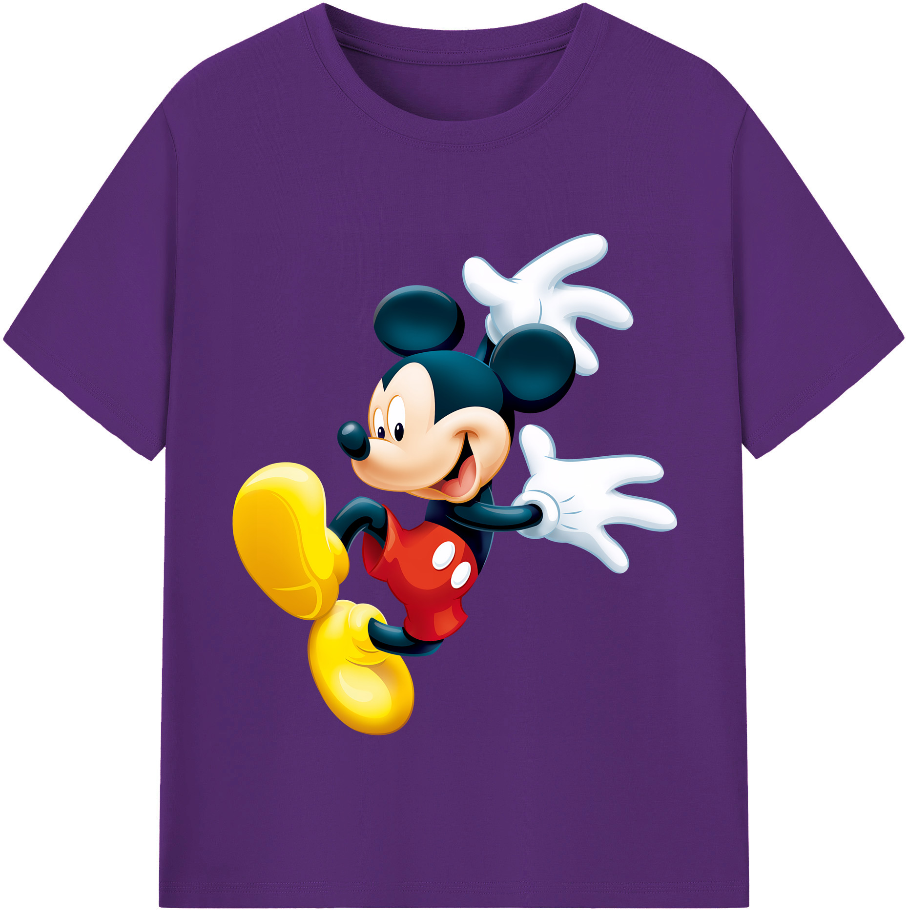 （画像用） ミッキーマウス Mickey Mouse 綿100％半袖Tシャツ（フロントプリント）