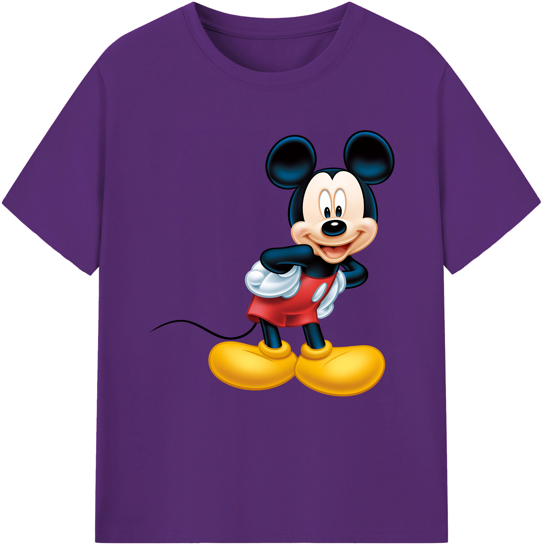 （画像用） ミッキーマウス Mickey Mouse 綿100％半袖Tシャツ（フロントプリント）