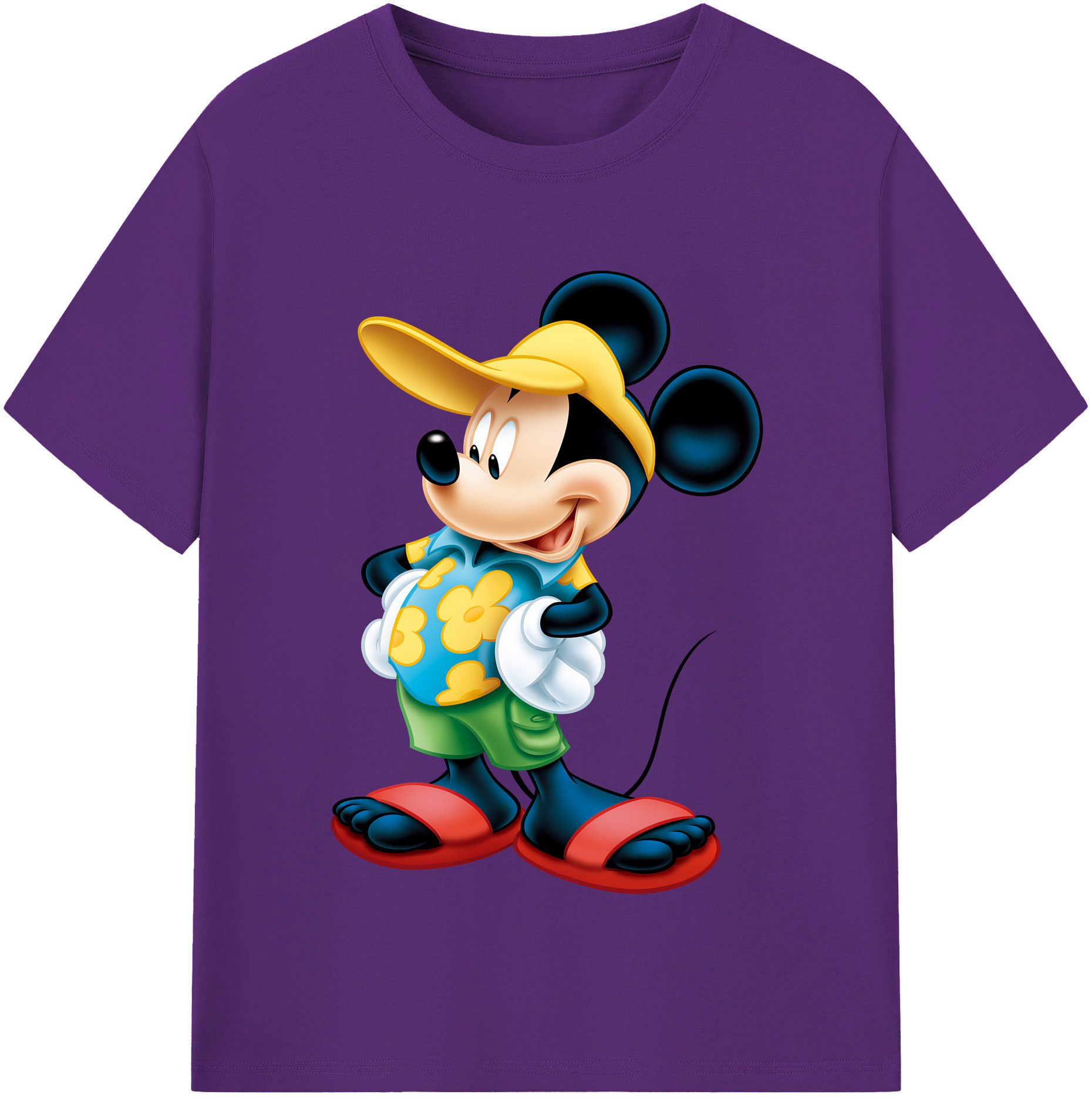 （画像用） ミッキーマウス Mickey Mouse 綿100％半袖Tシャツ（フロントプリント）