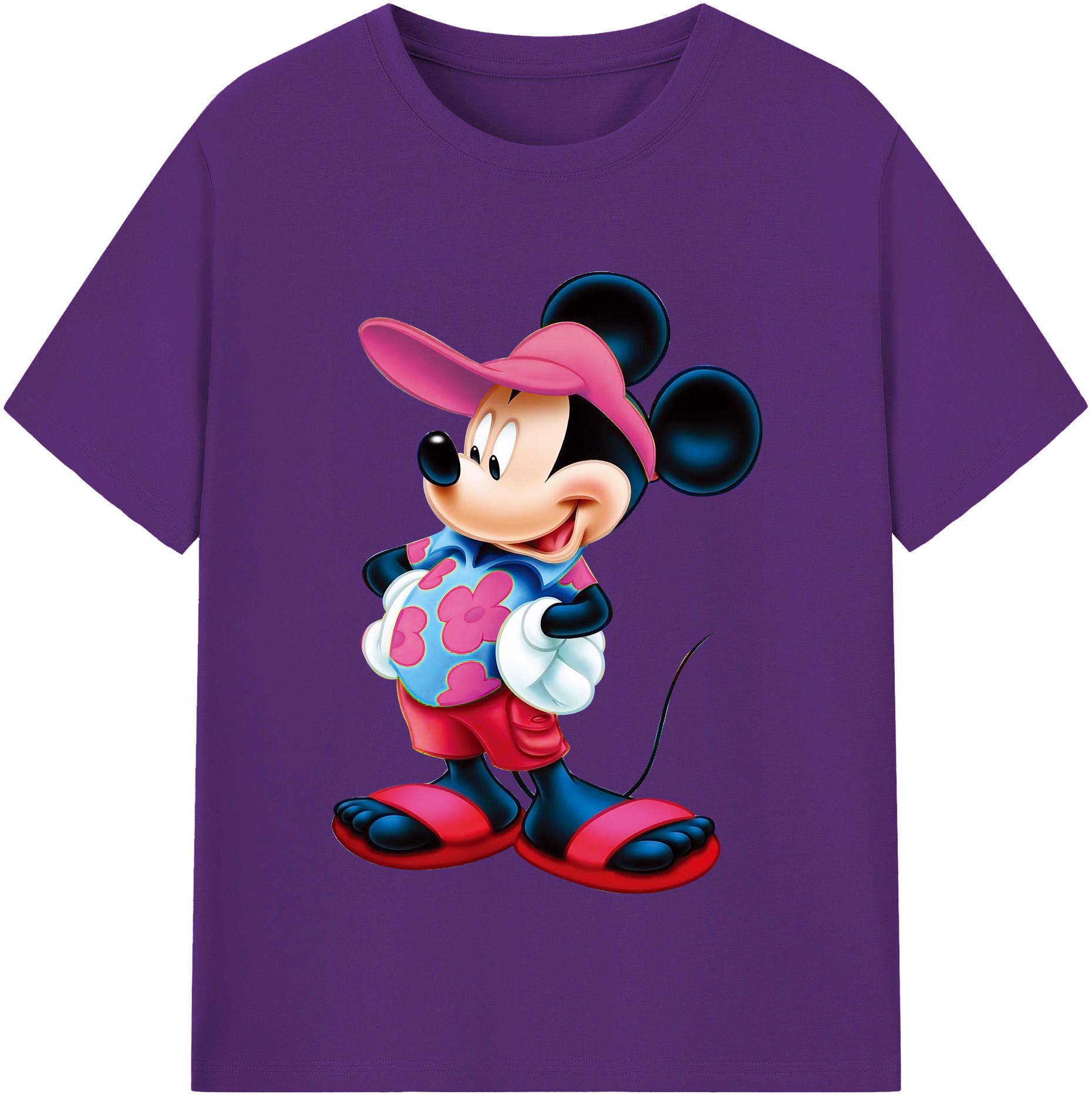 （画像用） ミッキーマウス Mickey Mouse 綿100％半袖Tシャツ（フロントプリント）