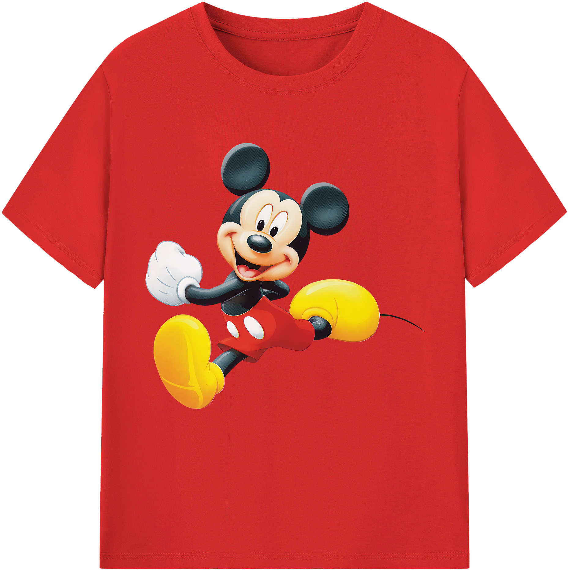 （画像用） ミッキーマウス Mickey Mouse 綿100％半袖Tシャツ（フロントプリント）