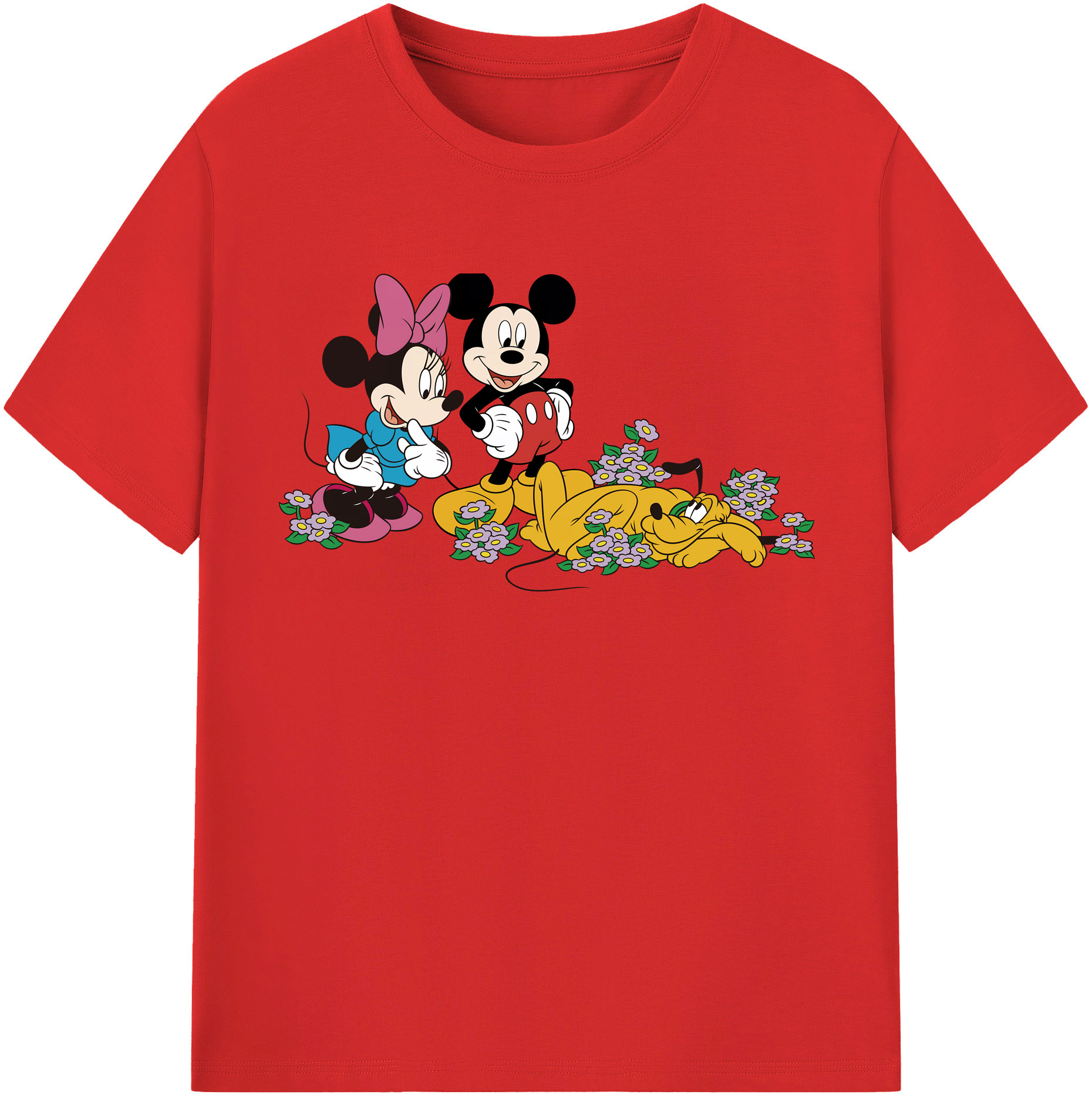 （画像用） ミッキーマウス Mickey Mouse 綿100％半袖Tシャツ（フロントプリント）