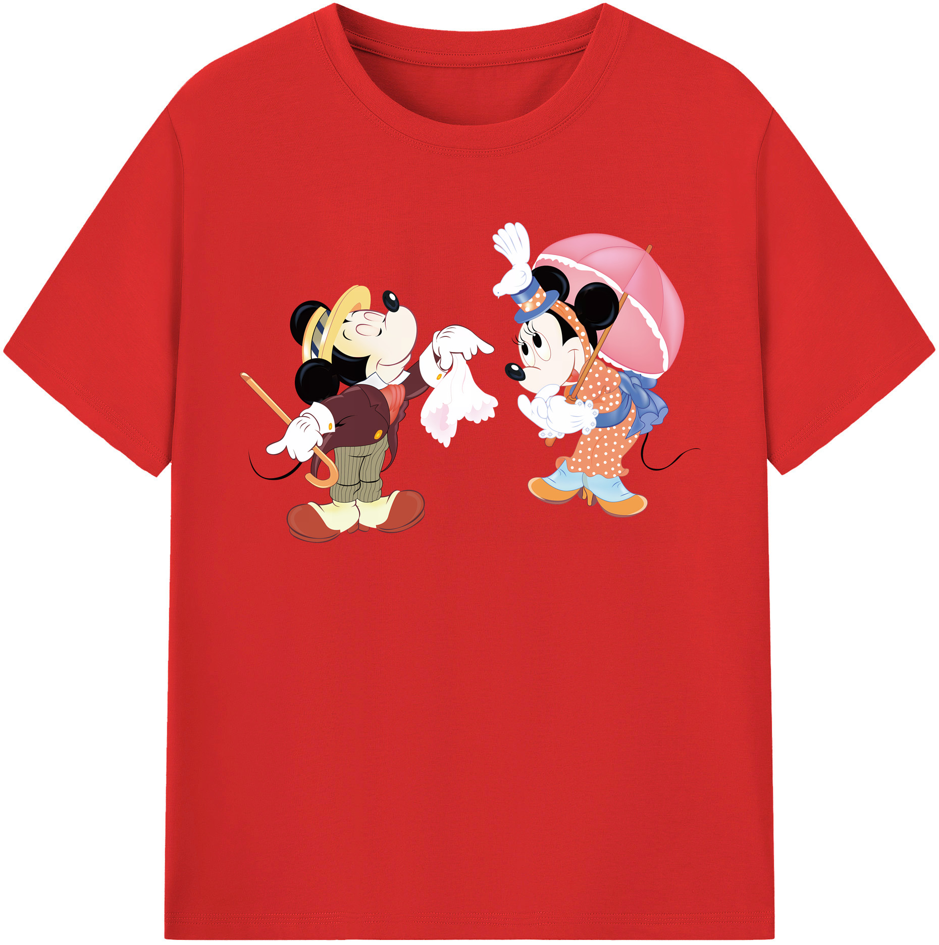 （画像用） ミッキーマウス Mickey Mouse 綿100％半袖Tシャツ（フロントプリント）