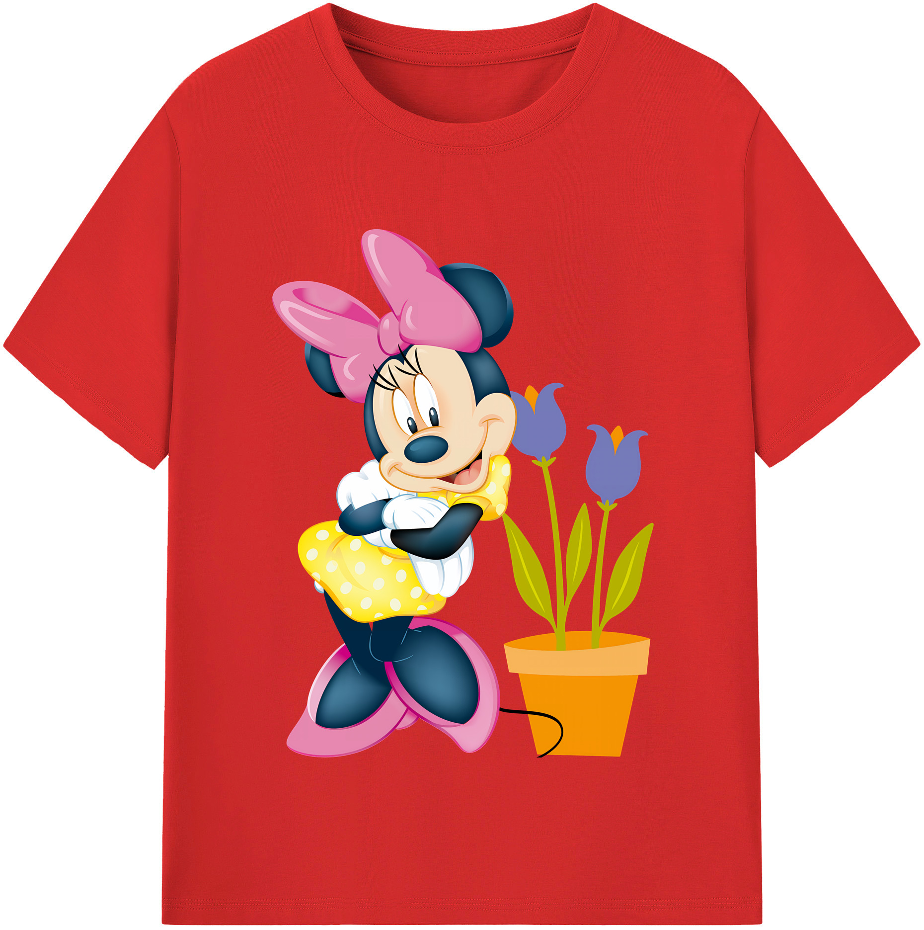 （画像用） ミッキーマウス Mickey Mouse 綿100％半袖Tシャツ（フロントプリント）