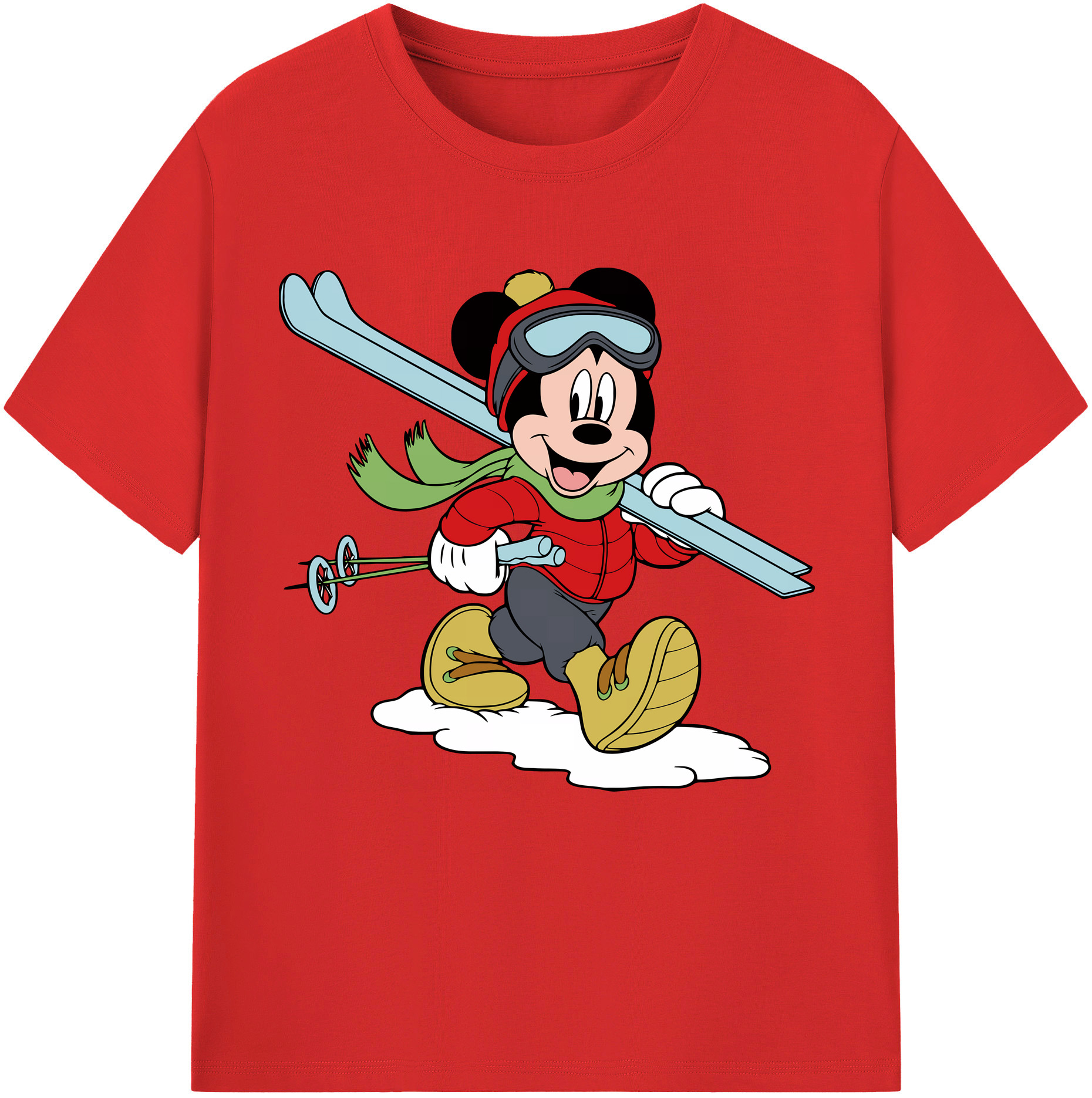 （画像用） ミッキーマウス Mickey Mouse 綿100％半袖Tシャツ（フロントプリント）
