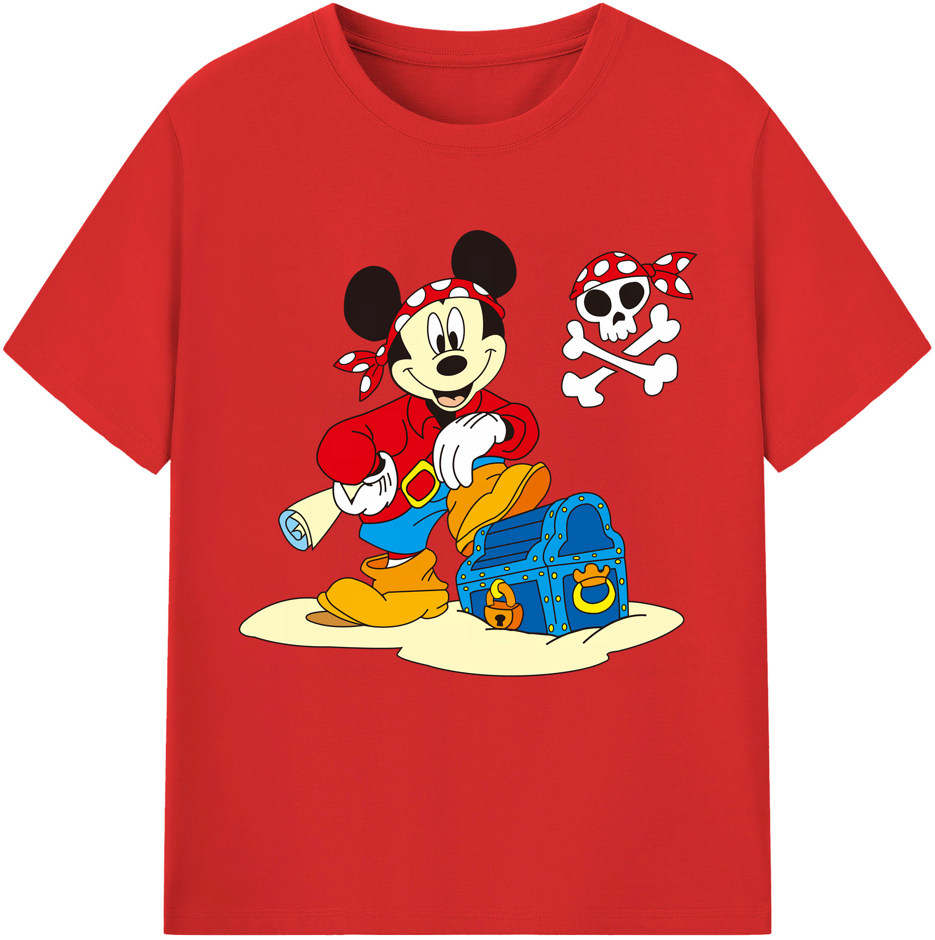 （画像用） ミッキーマウス Mickey Mouse 綿100％半袖Tシャツ（フロントプリント）