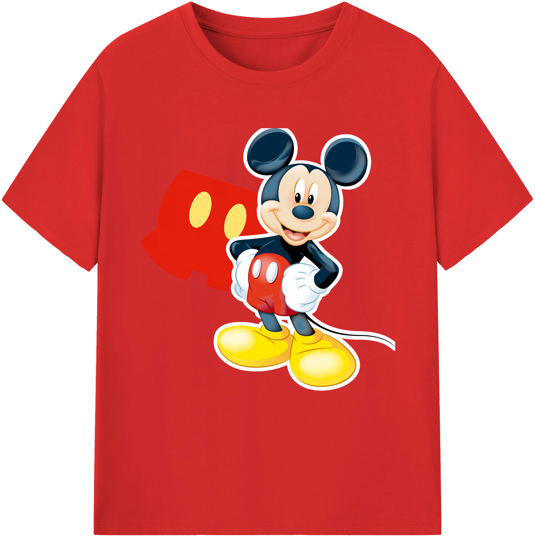 （画像用） ミッキーマウス Mickey Mouse 綿100％半袖Tシャツ（フロントプリント）
