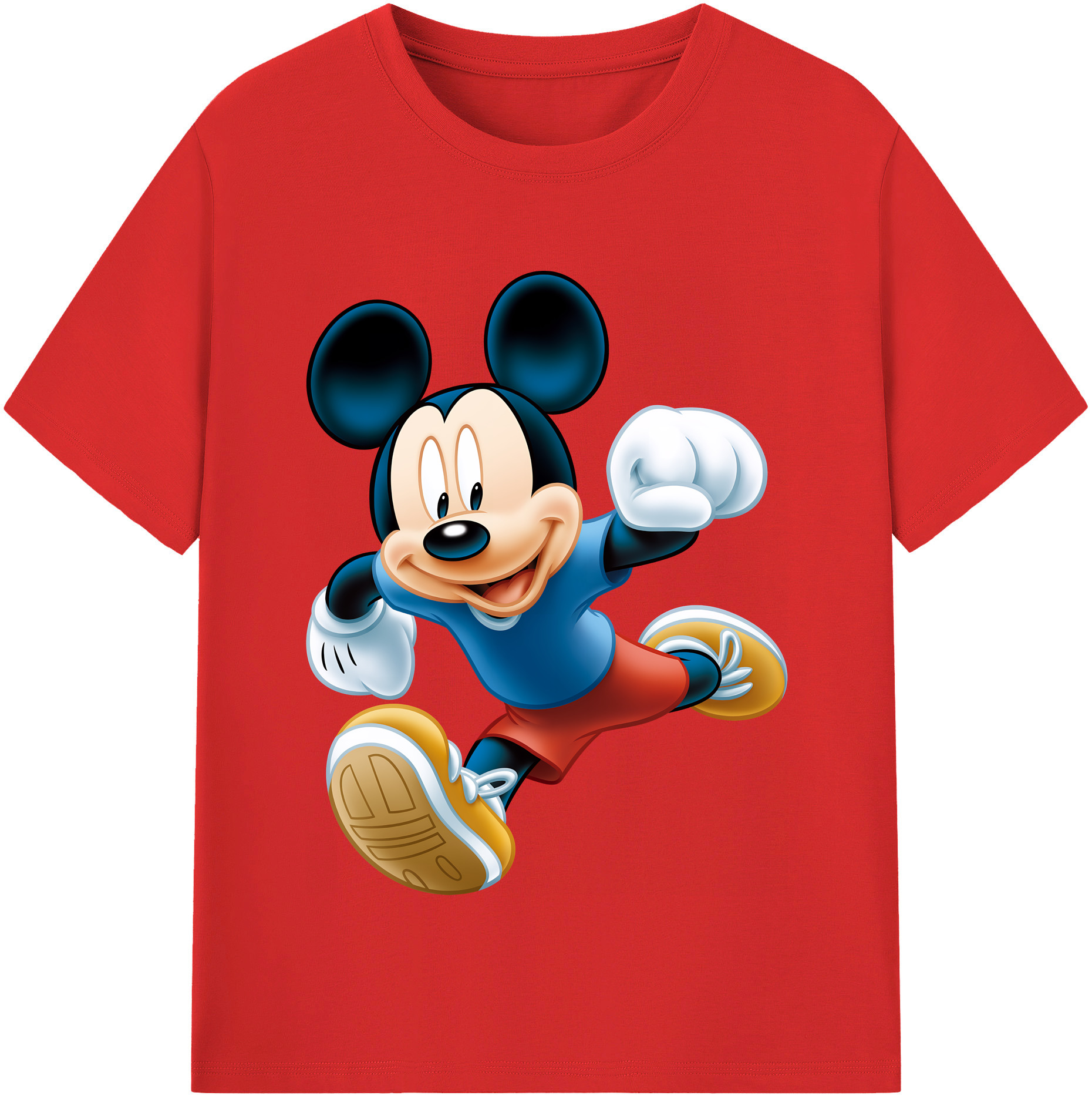 （画像用） ミッキーマウス Mickey Mouse 綿100％半袖Tシャツ（フロントプリント）