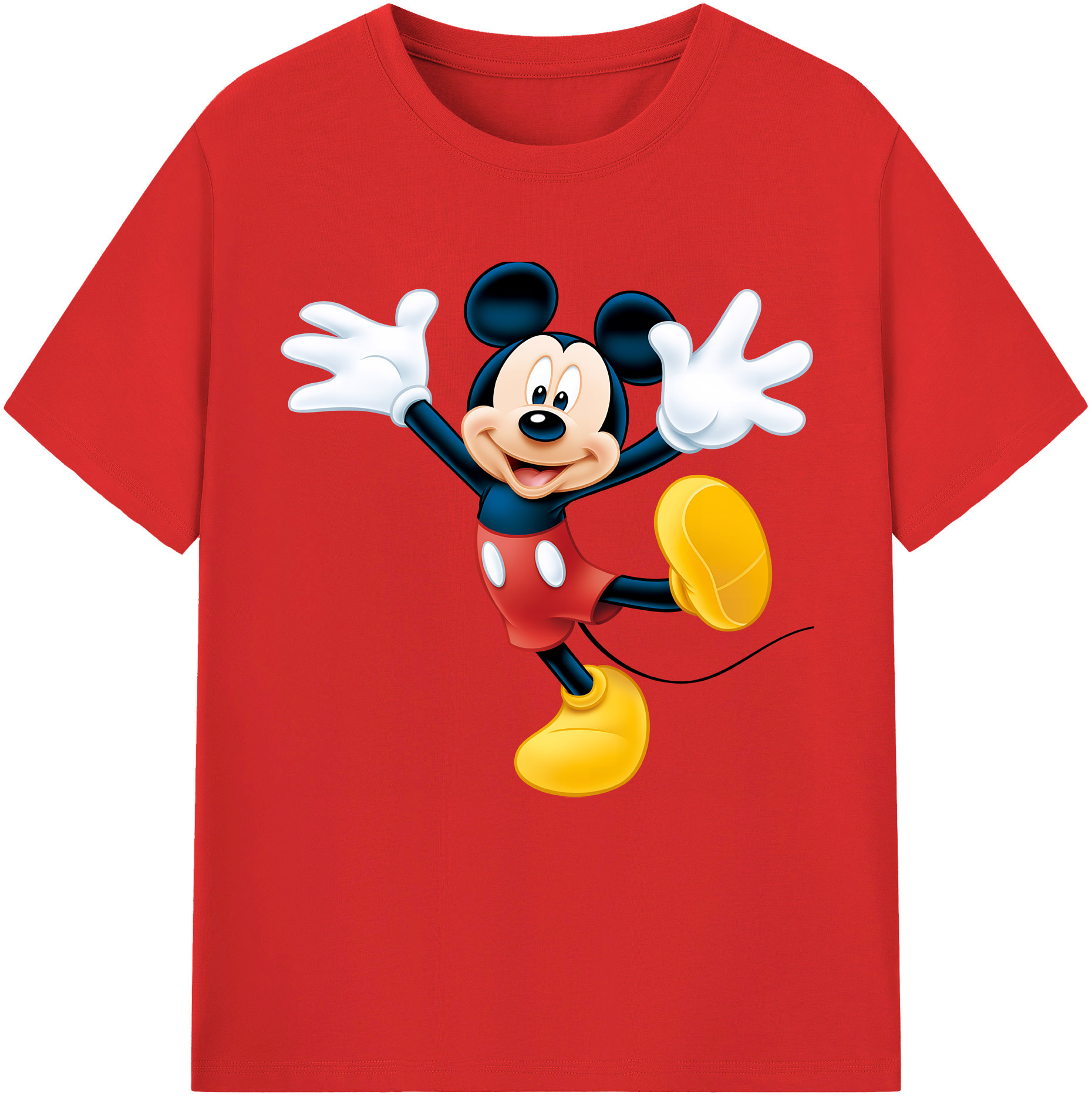 （画像用） ミッキーマウス Mickey Mouse 綿100％半袖Tシャツ（フロントプリント）