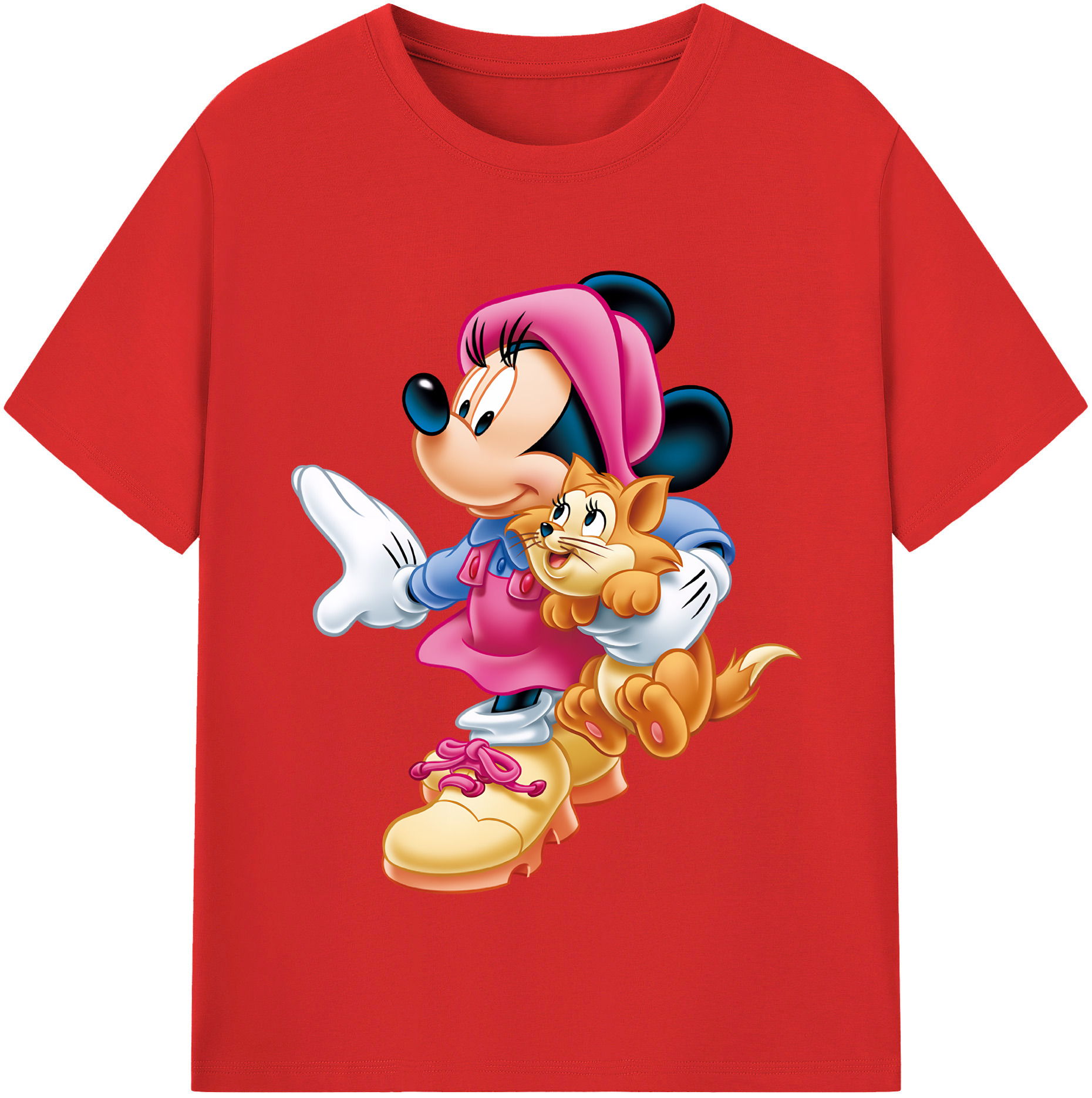 （画像用） ミッキーマウス Mickey Mouse 綿100％半袖Tシャツ（フロントプリント）