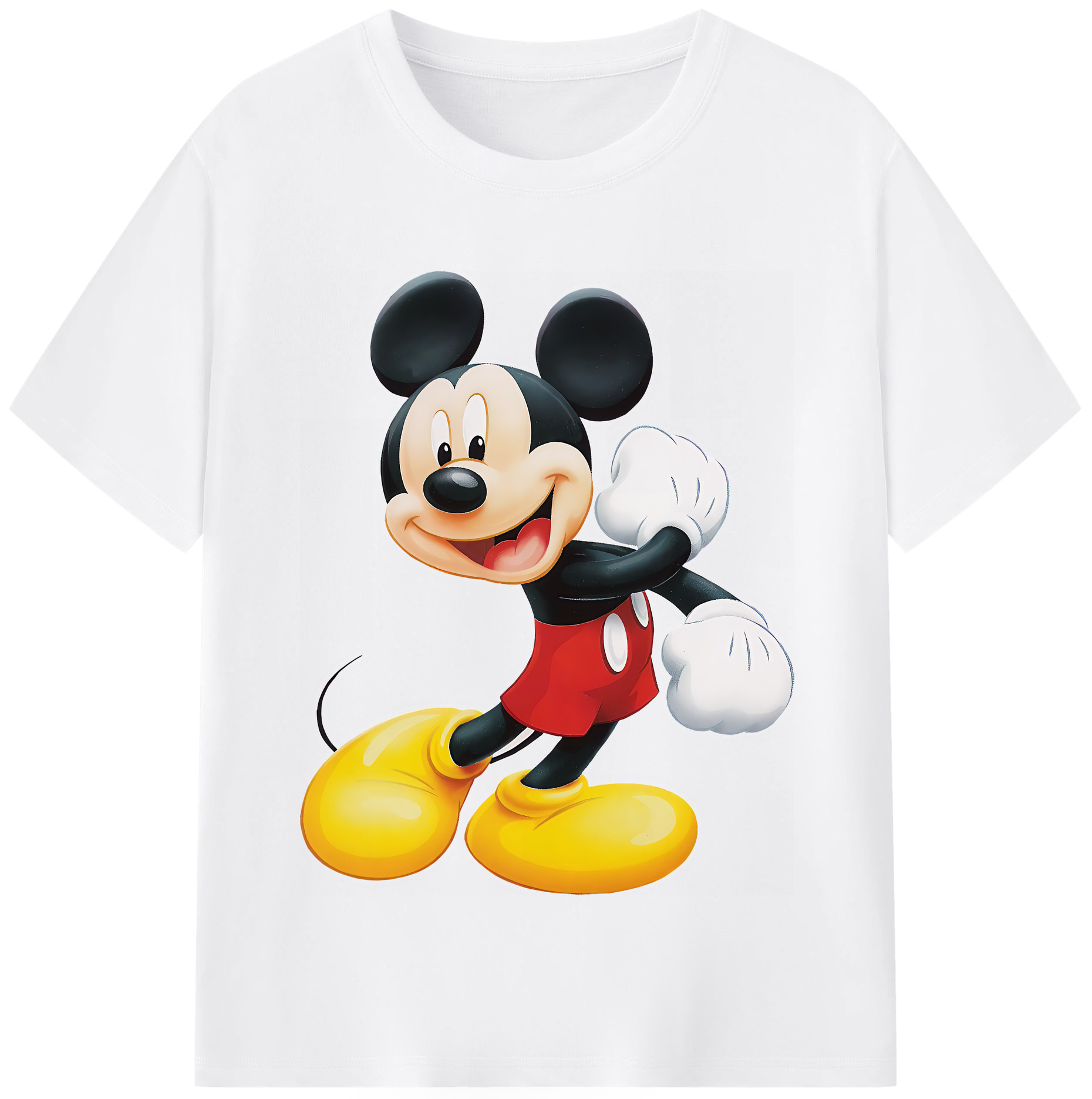 （画像用） ミッキーマウス Mickey Mouse 綿100％半袖Tシャツ（フロントプリント）