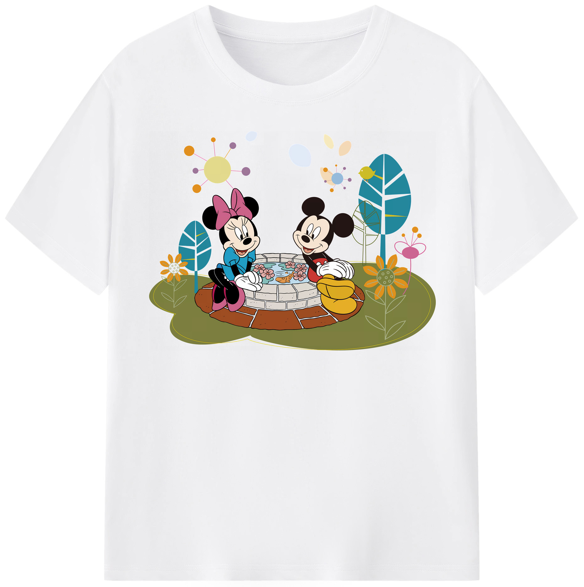 （画像用） ミッキーマウス Mickey Mouse 綿100％半袖Tシャツ（フロントプリント）