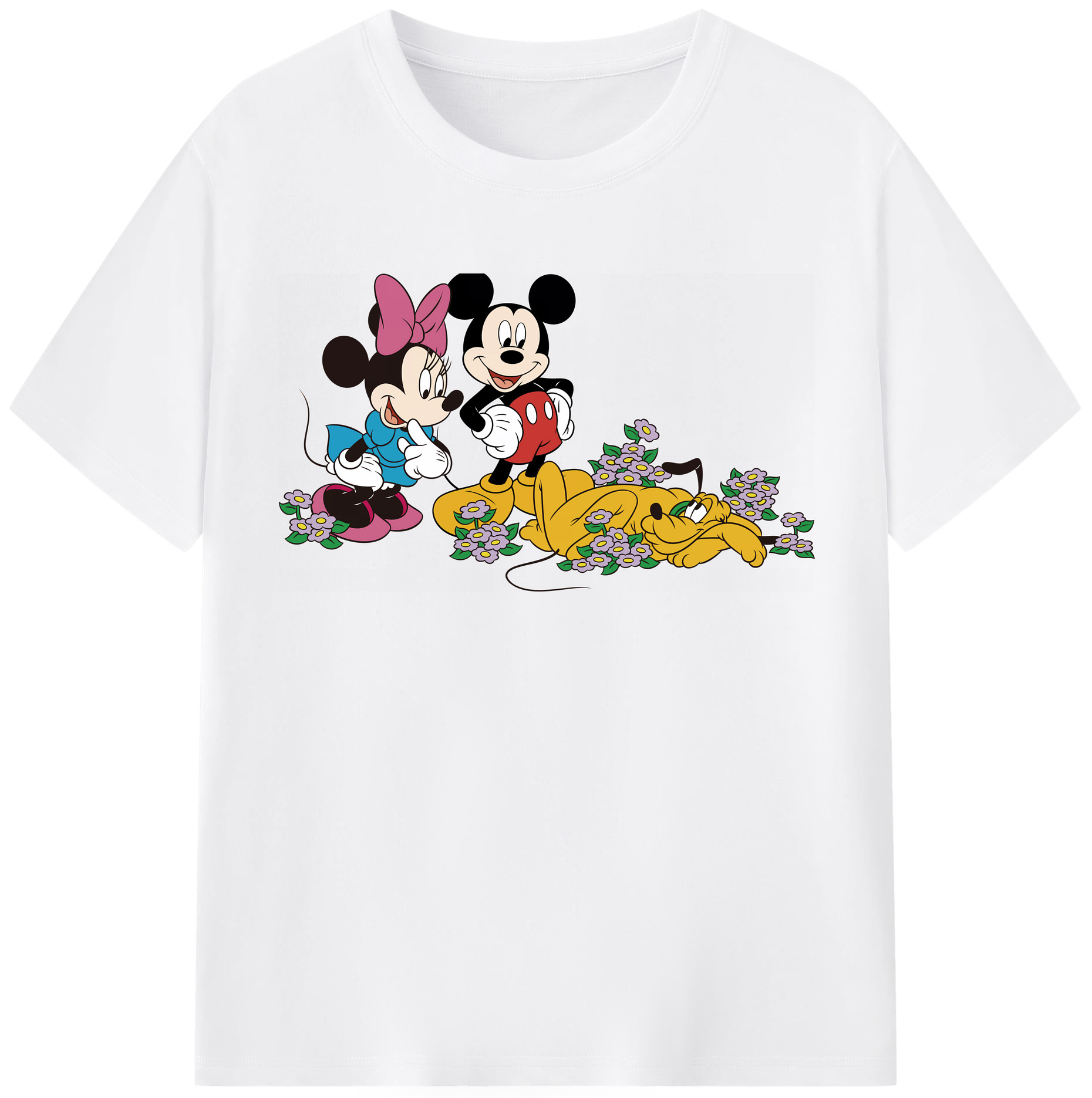 （画像用） ミッキーマウス Mickey Mouse 綿100％半袖Tシャツ（フロントプリント）