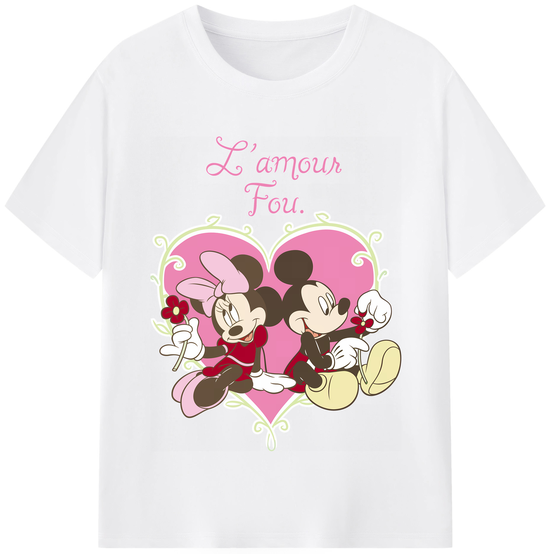 （画像用） ミッキーマウス Mickey Mouse 綿100％半袖Tシャツ（フロントプリント）