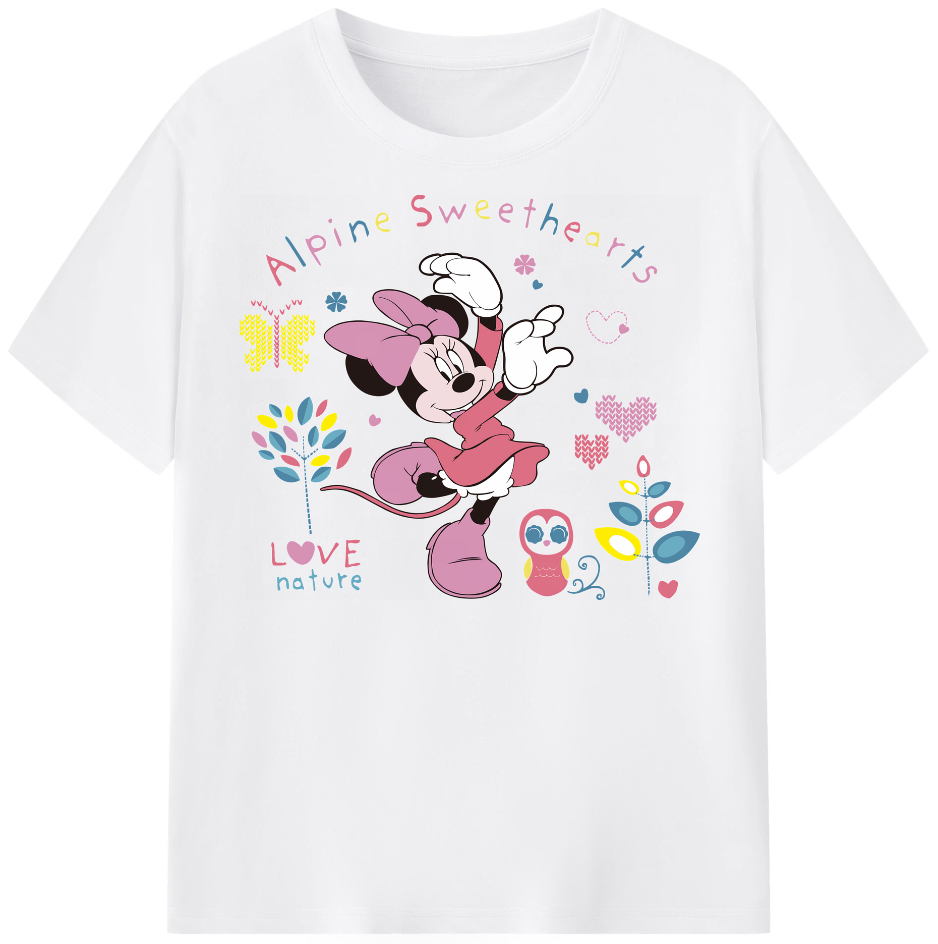 （画像用） ミッキーマウス Mickey Mouse 綿100％半袖Tシャツ（フロントプリント）