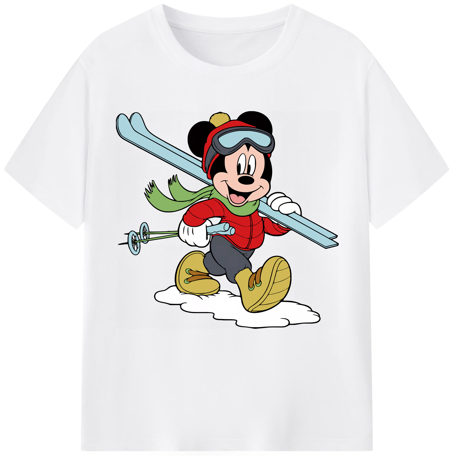 （画像用） ミッキーマウス Mickey Mouse 綿100％半袖Tシャツ（フロントプリント）