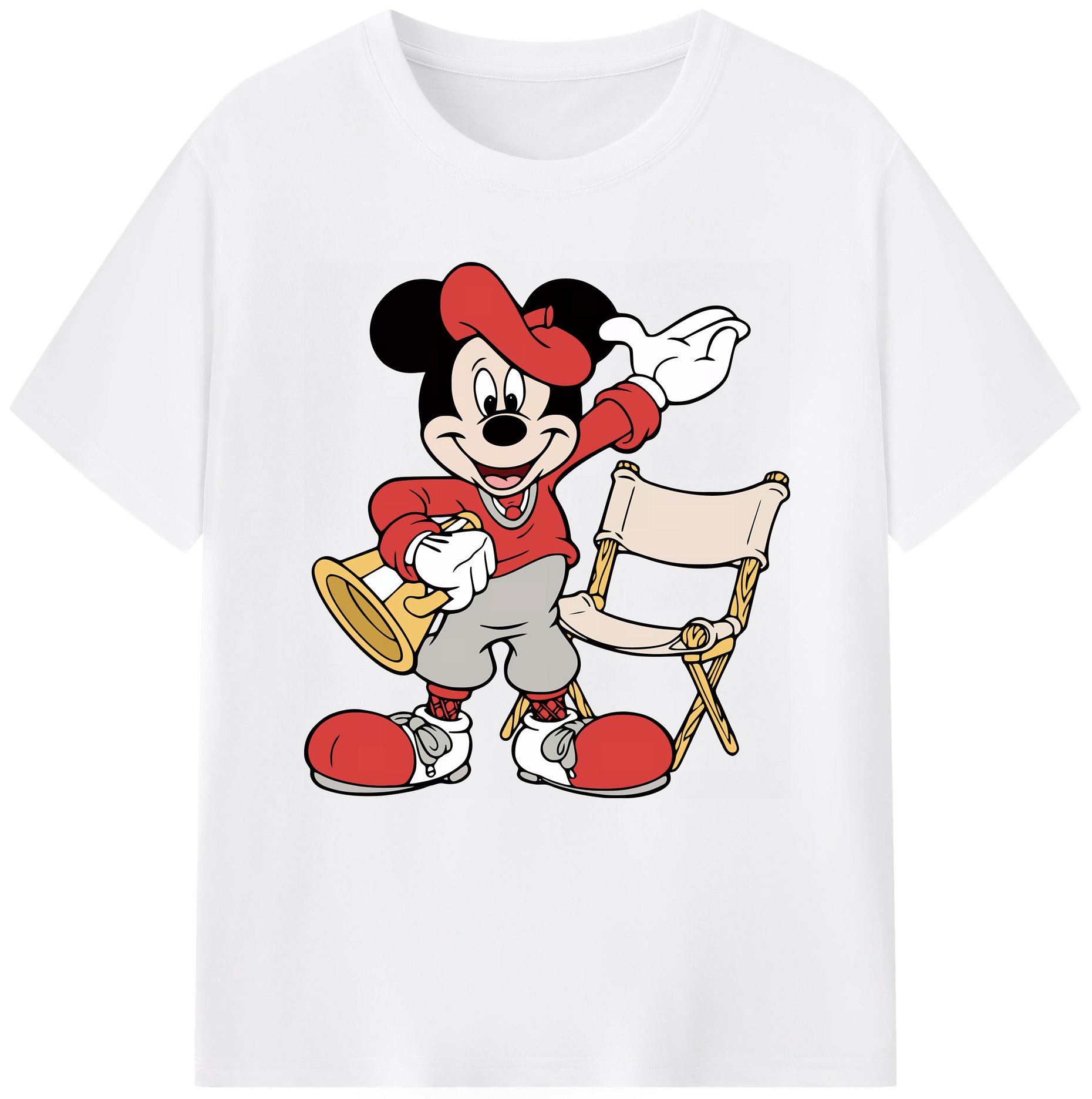 （画像用） ミッキーマウス Mickey Mouse 綿100％半袖Tシャツ（フロントプリント）