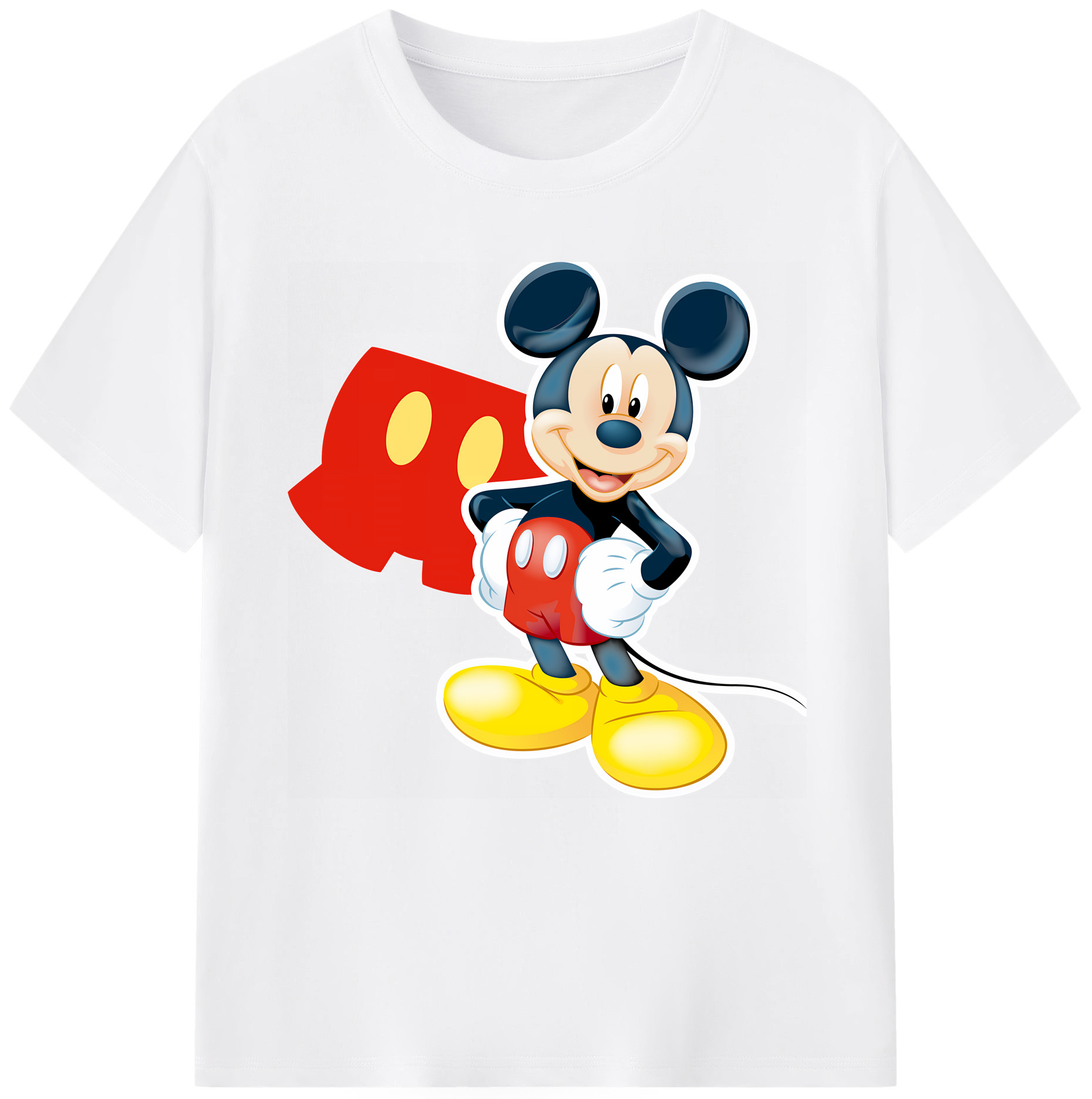 （画像用） ミッキーマウス Mickey Mouse 綿100％半袖Tシャツ（フロントプリント）