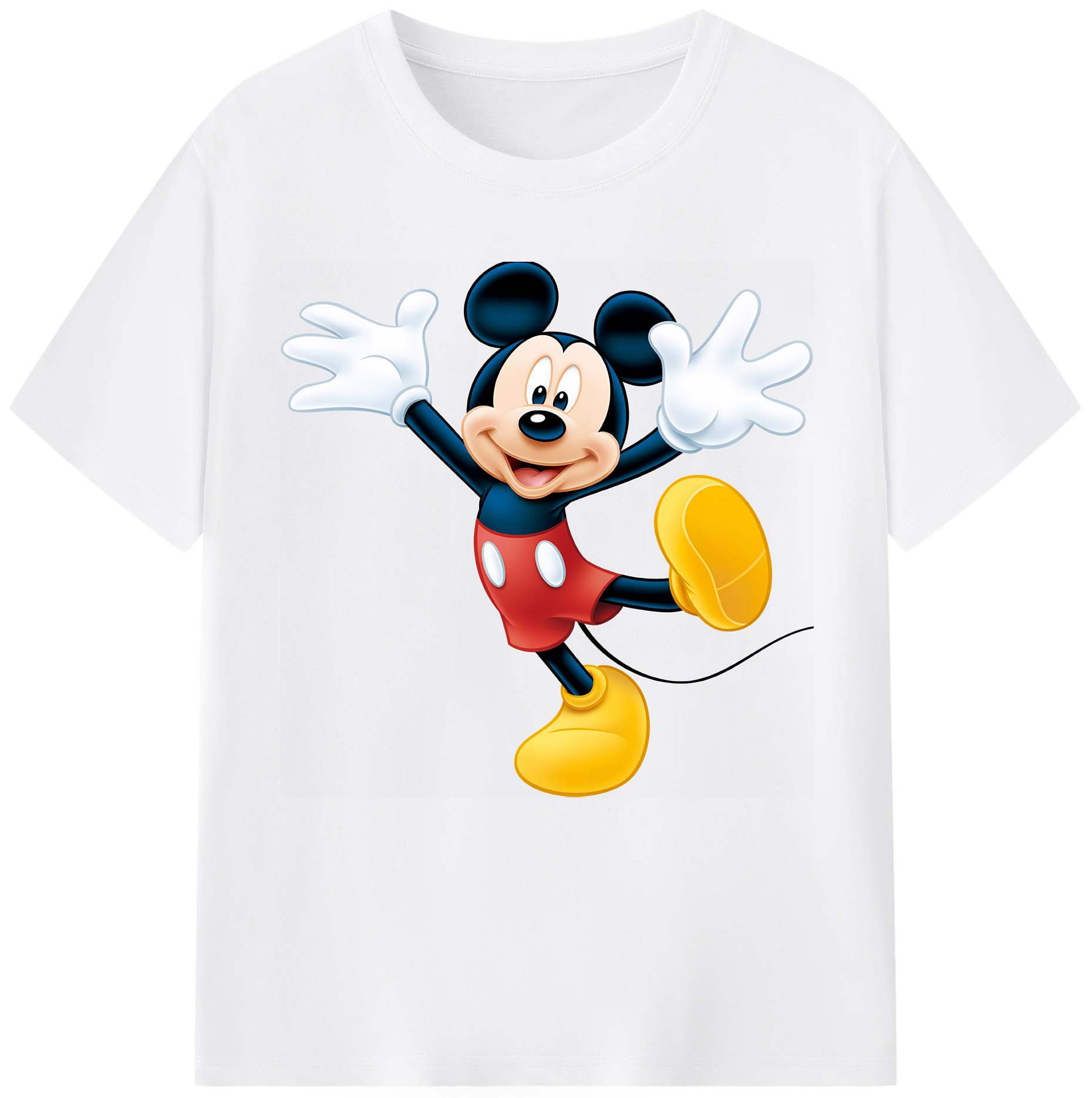 （画像用） ミッキーマウス Mickey Mouse 綿100％半袖Tシャツ（フロントプリント）