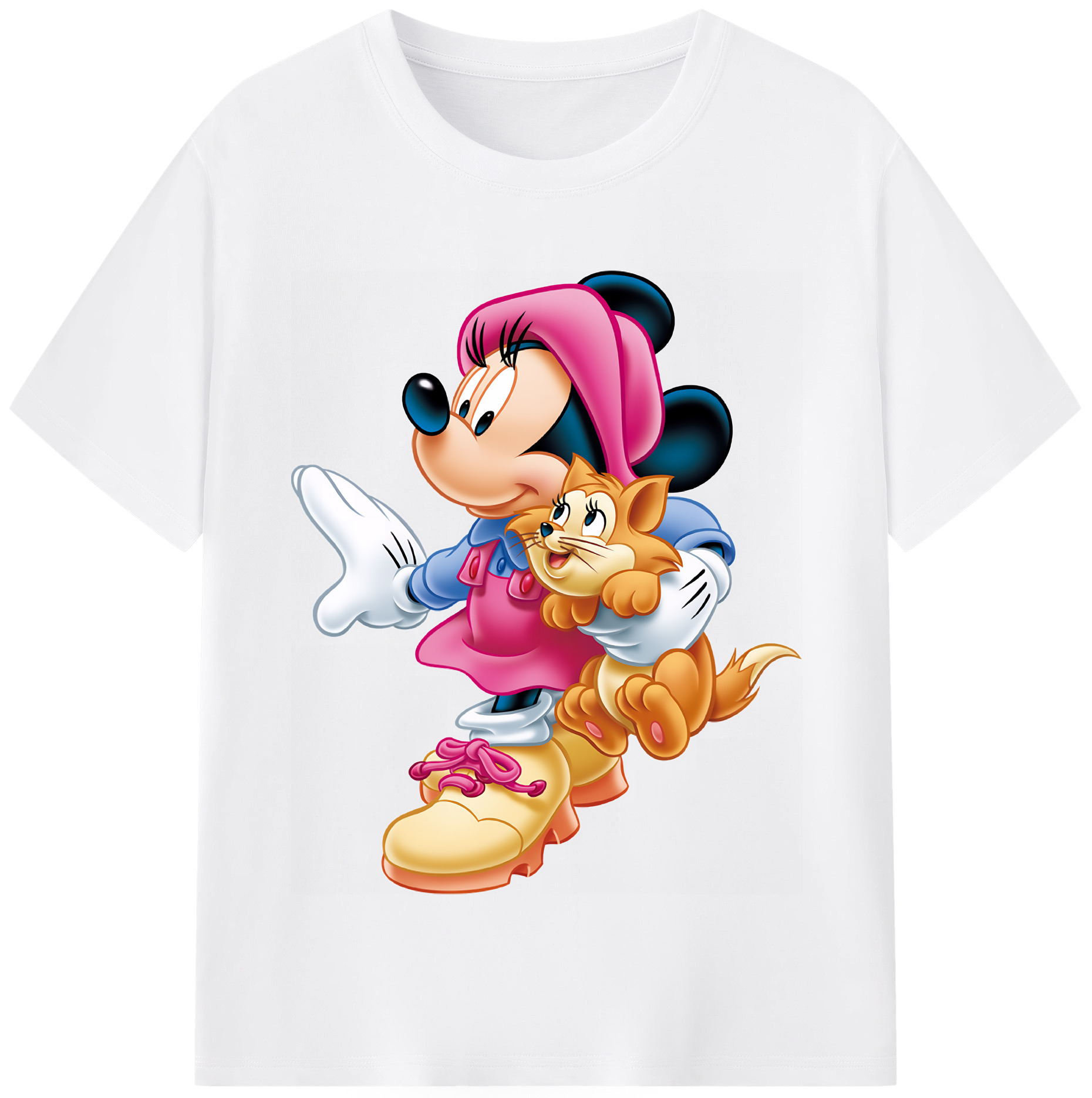 （画像用） ミッキーマウス Mickey Mouse 綿100％半袖Tシャツ（フロントプリント）
