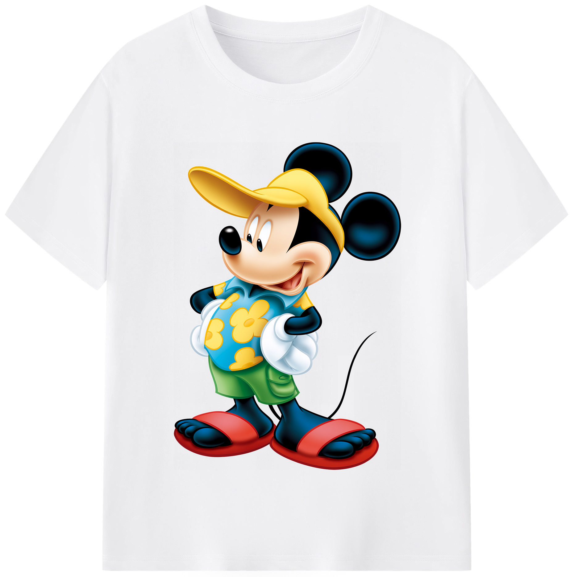 （画像用） ミッキーマウス Mickey Mouse 綿100％半袖Tシャツ（フロントプリント）