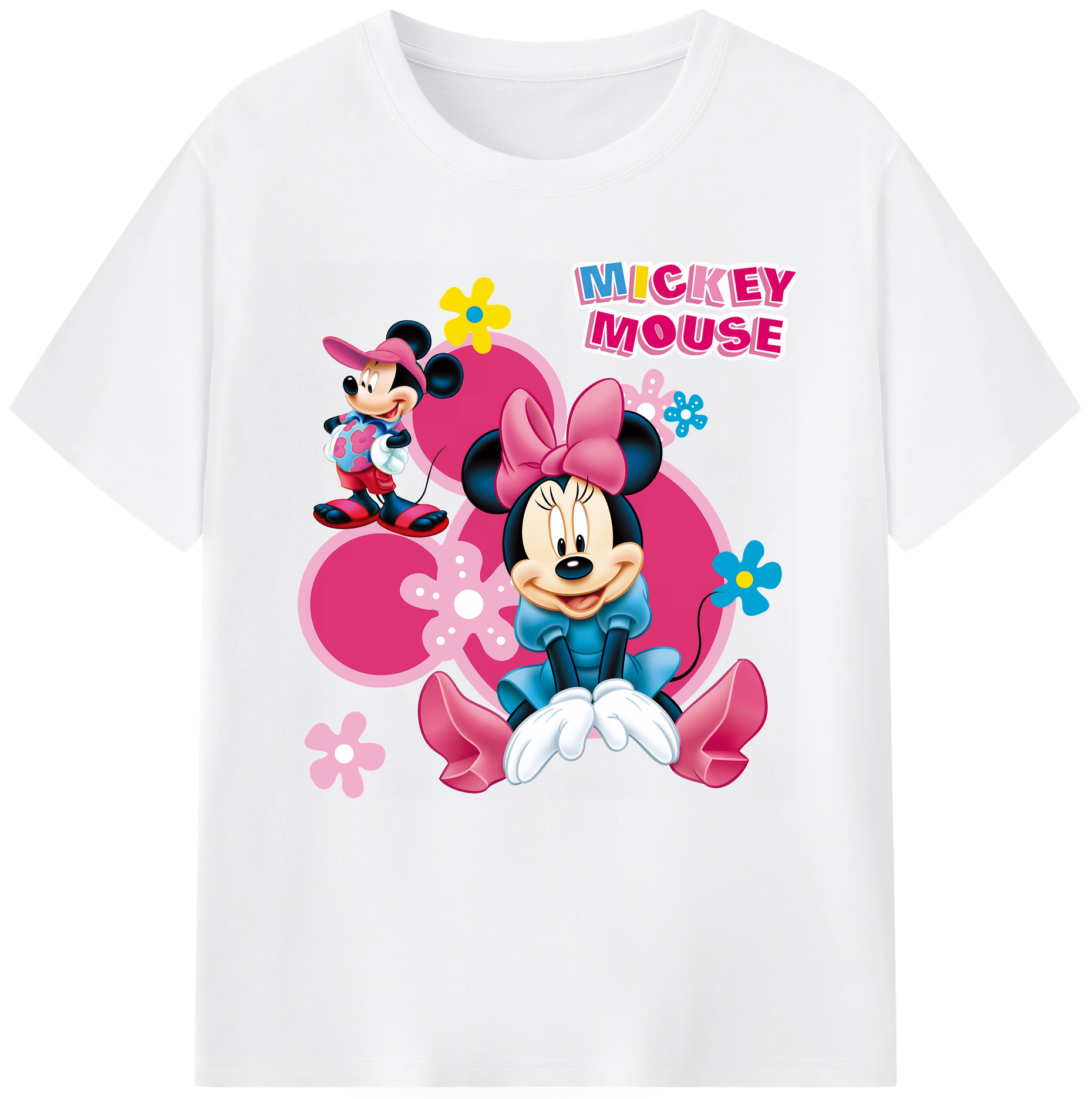 （画像用） ミッキーマウス Mickey Mouse 綿100％半袖Tシャツ（フロントプリント）
