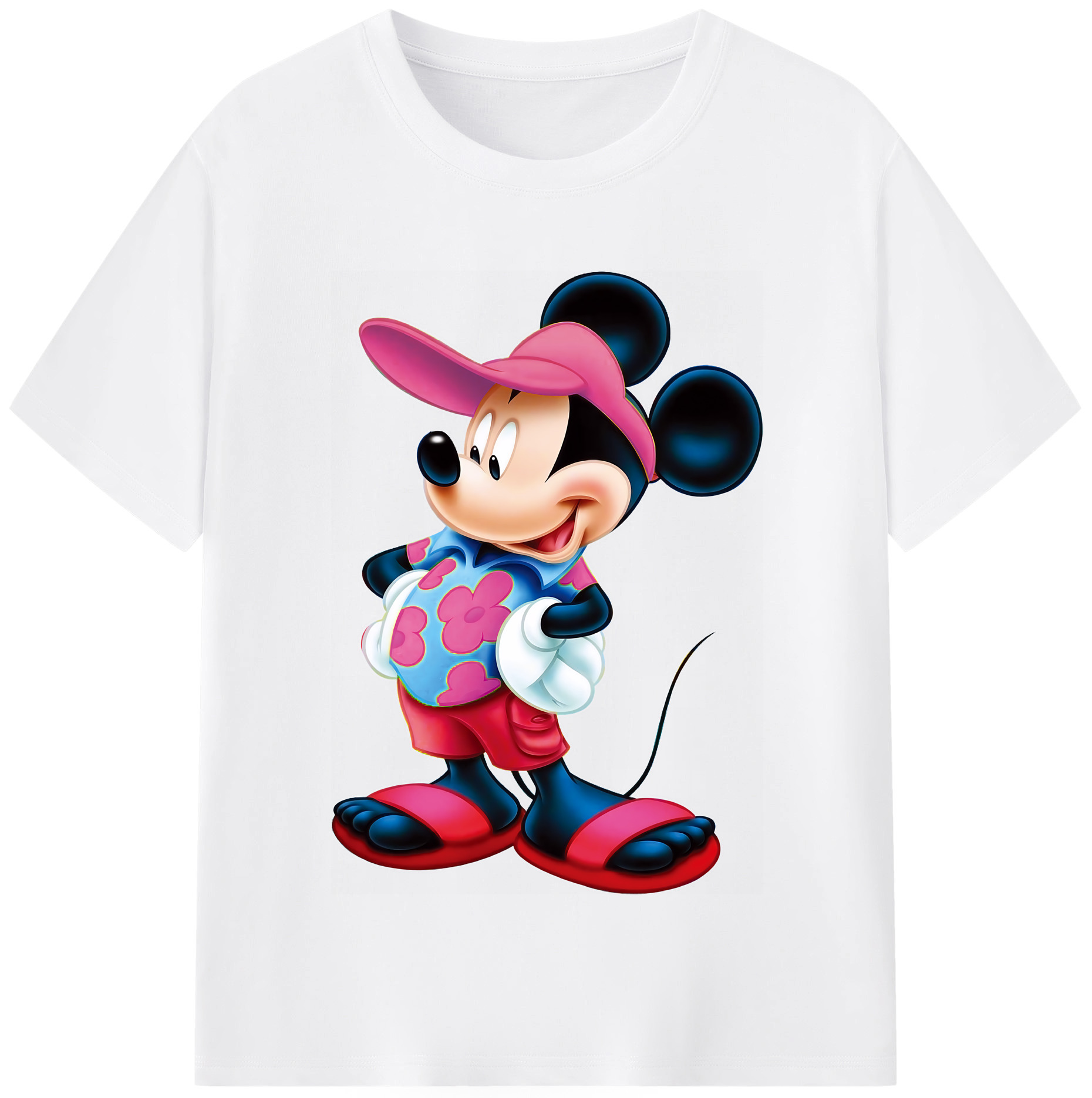 （画像用） ミッキーマウス Mickey Mouse 綿100％半袖Tシャツ（フロントプリント）