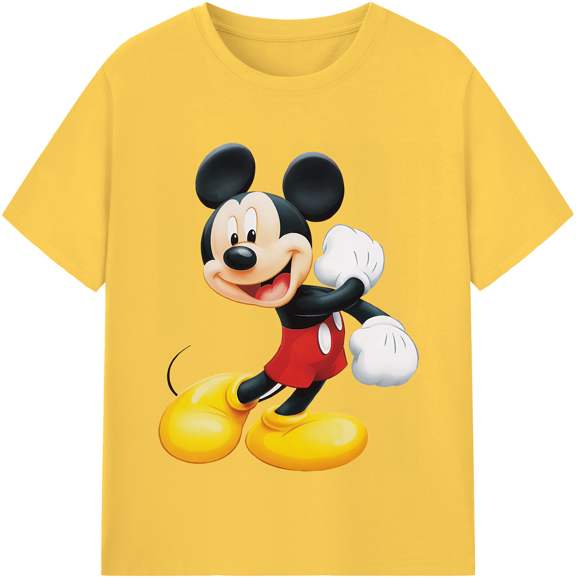 （画像用） ミッキーマウス Mickey Mouse 綿100％半袖Tシャツ（フロントプリント）