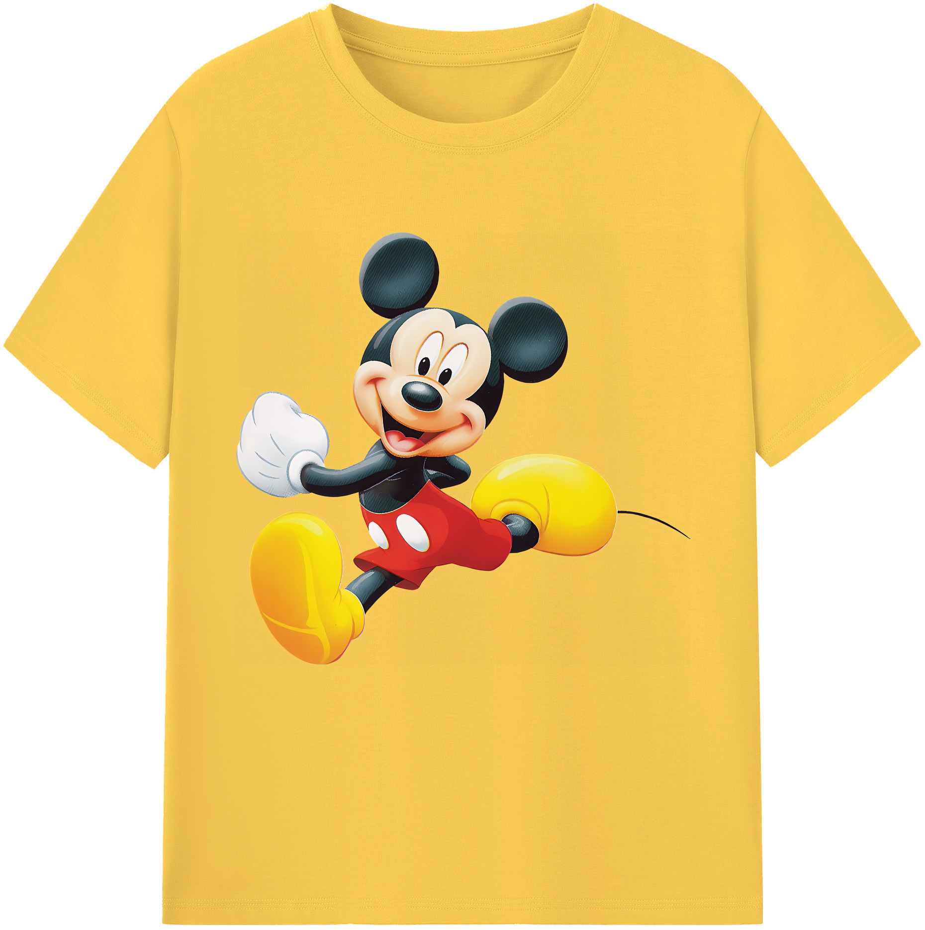 （画像用） ミッキーマウス Mickey Mouse 綿100％半袖Tシャツ（フロントプリント）