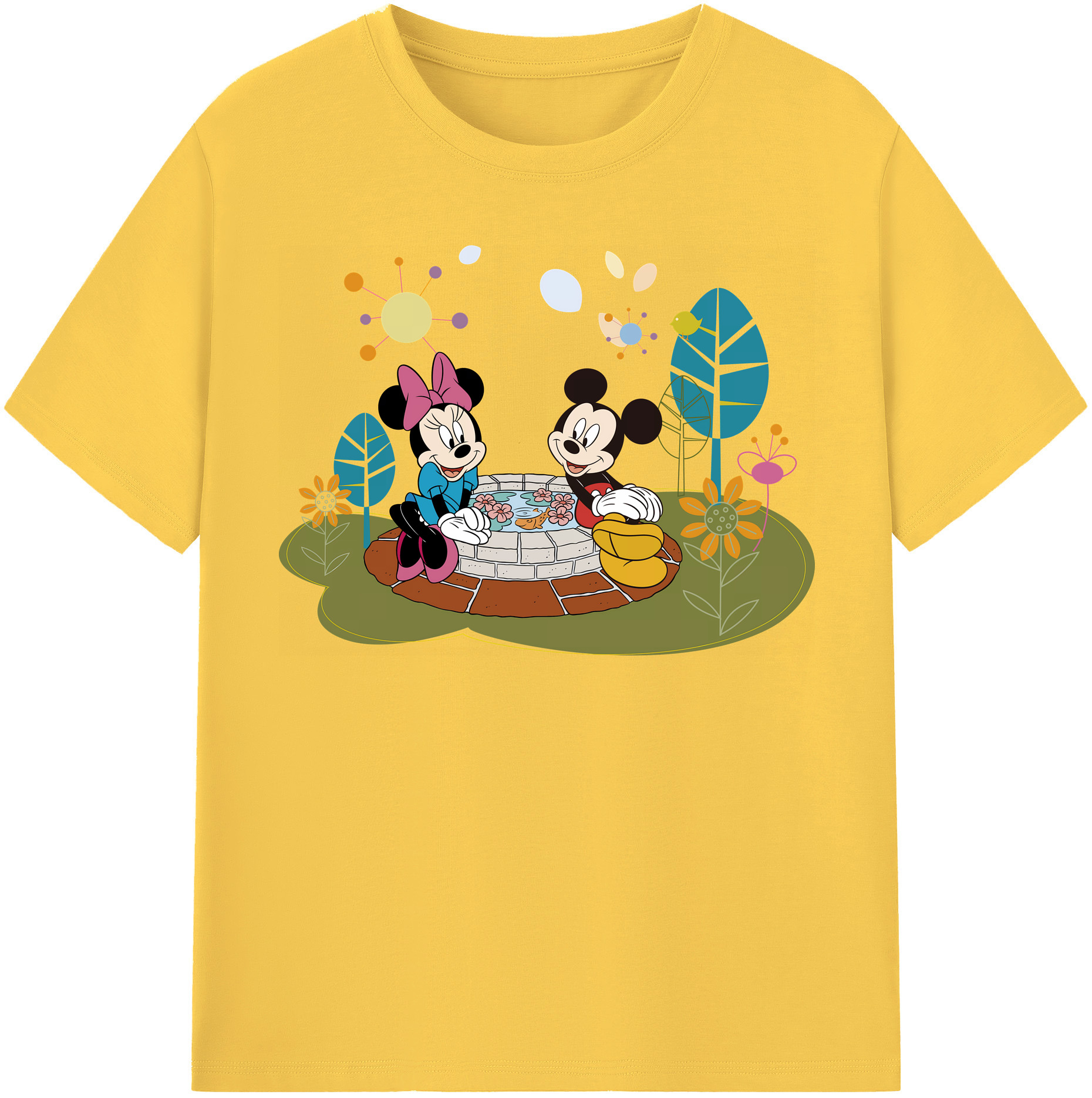 （画像用） ミッキーマウス Mickey Mouse 綿100％半袖Tシャツ（フロントプリント）